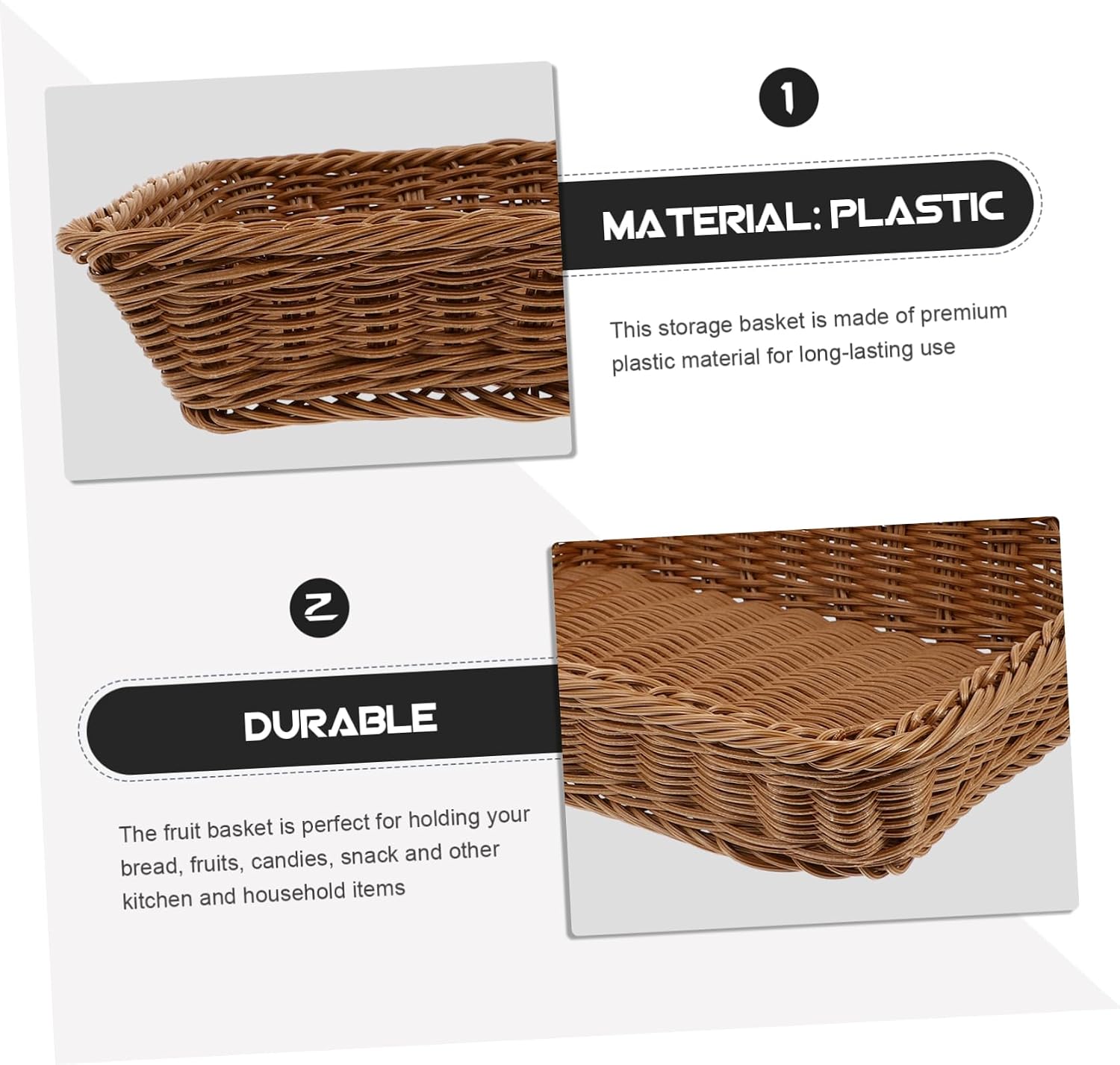 Fruit Basket Rattan Storage Basket Kitchen Fruit Home Storage Hand-woven Light Easy to Move for Snacks