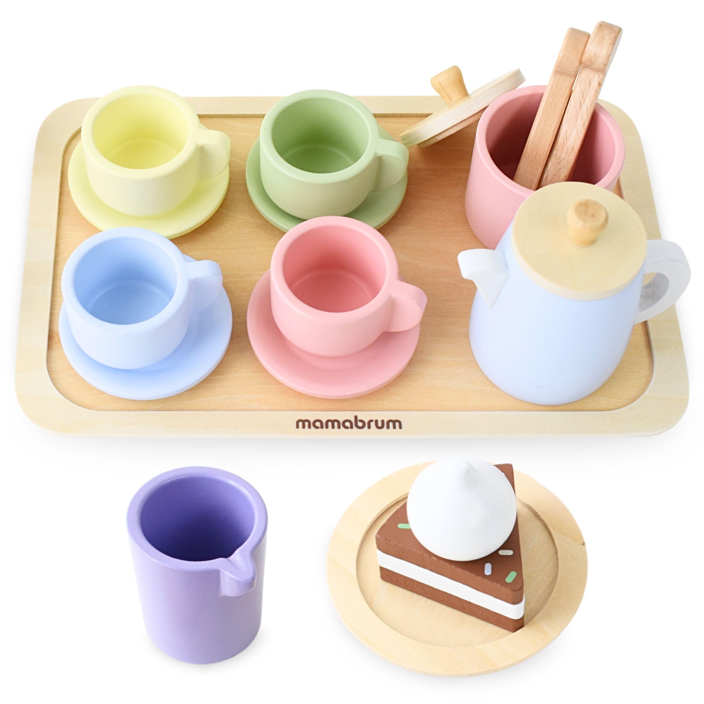 Ustensiles De Cuisine Enfant Service à Thé Enfant HOTUT - Jeu Montessori Silicone Et Bois 14 Pièces - Cadeau 3-8 Ans Dinette Bebe 1 An