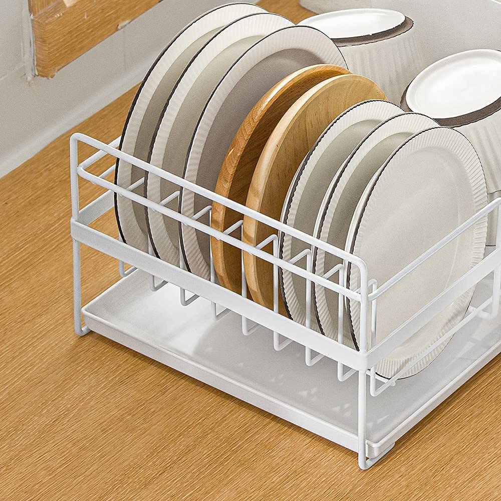 Buy SUNFICON Dish Drying Rack Kitchen Countertop Dish Drainer White Dishes Draining Holder