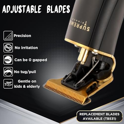 Miniatura 3 de Supreme Trimmer ST5220 - Cortadora de barba de precisión para hombres, corte profesional de peluquero inalámbrico - T-Shaper Li negro (hoja