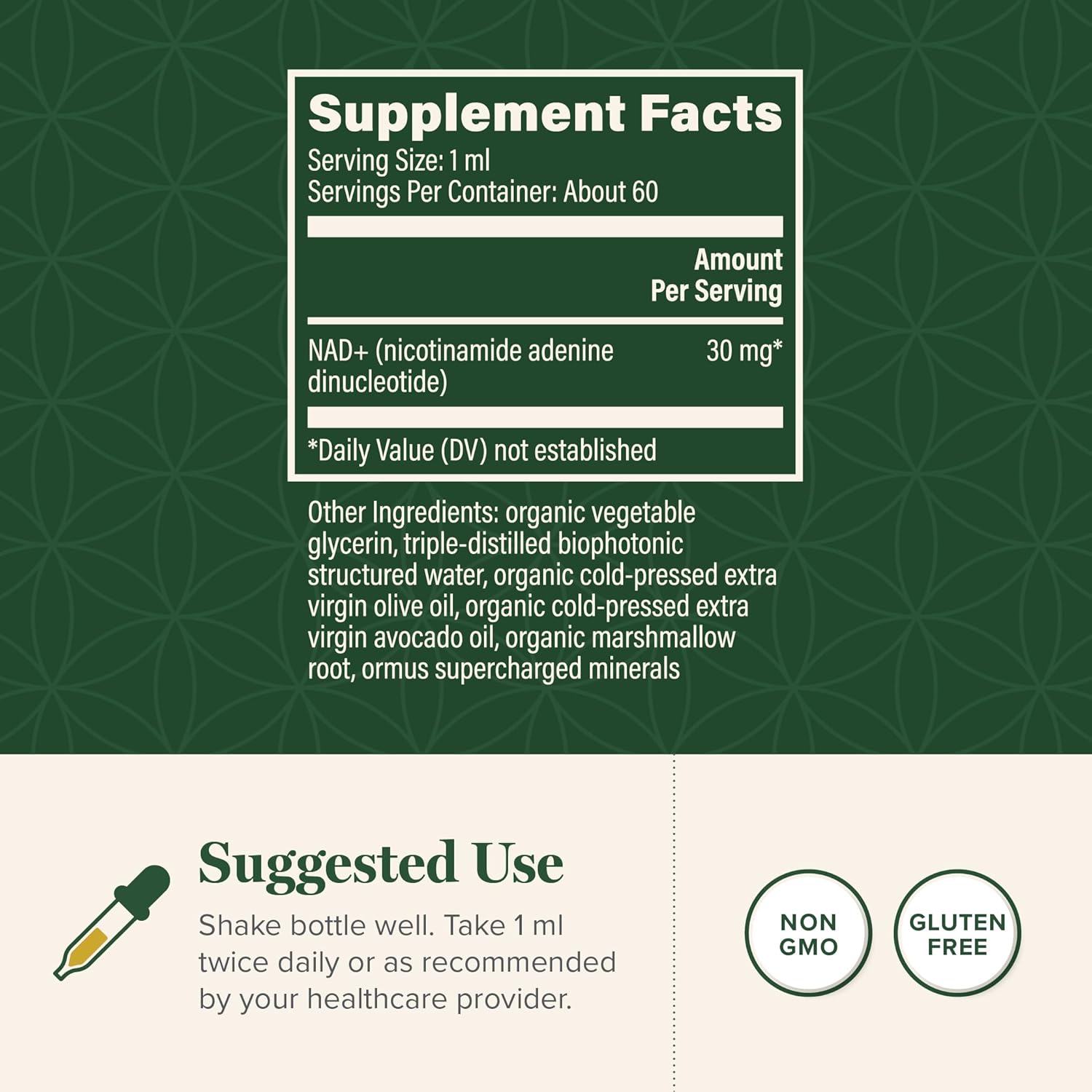 Global Healing Premium NAD+ Liquid Supplement - Sublingual NAD Drops - Liposomal NAD Plus Serum for Cellular Renewal - Nicotinamide Riboside Formula for Men & Women (2 Oz) - Image 3