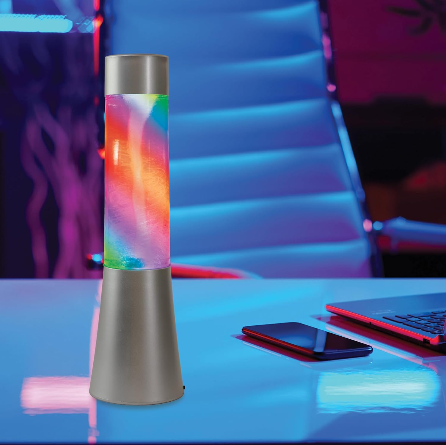 InnoVibe Tornado Color-Changing LED Lamp in a modern office setting