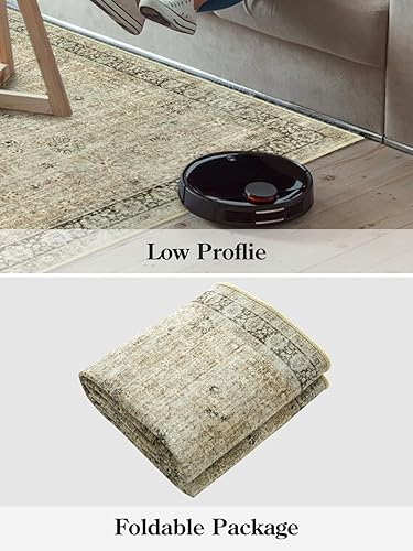 Miniatura 8 de Zealude Alfombra de pasillo de 2 x 6 pies, estilo bohemio para pasillo, cocina, entrada, lavandería, antideslizante, con respaldo de goma, borde