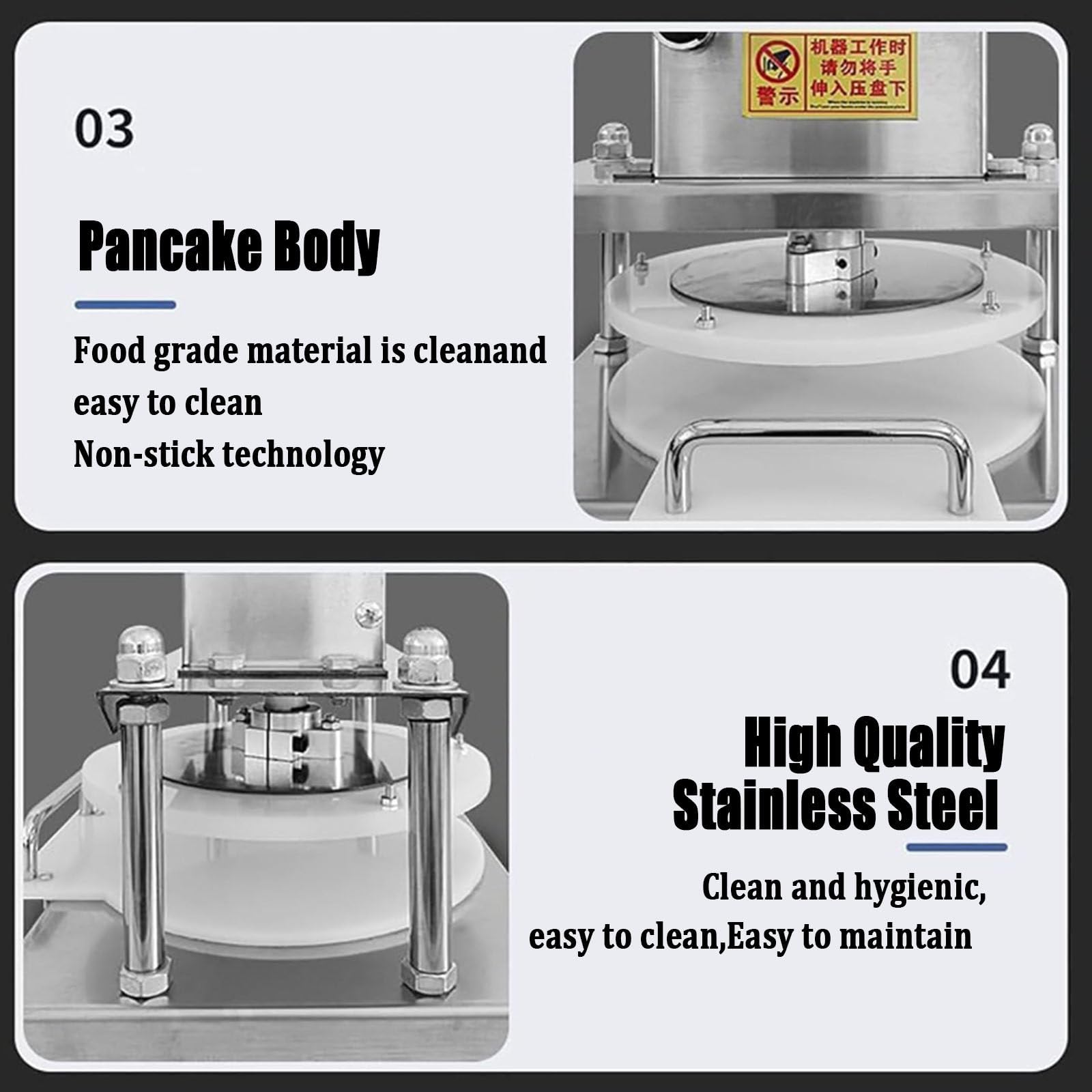 Prensa Manual Para Pizza, Prensa Comercial Para Masa De Acero Inoxidable, Herramienta De Cocina Para Aplanar Masa De Pizza, Grosor Y Altura Ajustables, Para Panqueques