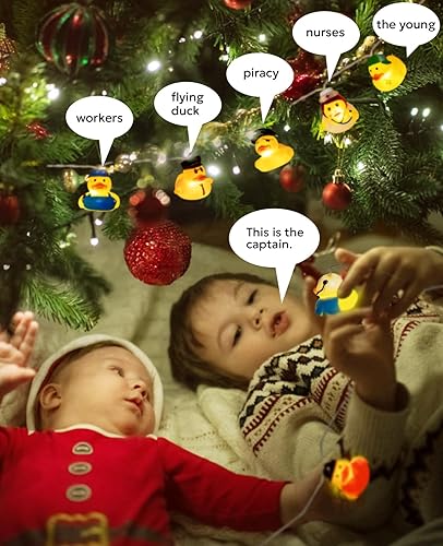 Miniatura 6 de AceList Guirnalda de 20 luces LED de pato, perfectas para niños, fiestas y habitación de niños, decoración de guarderías, funciona con pilas y