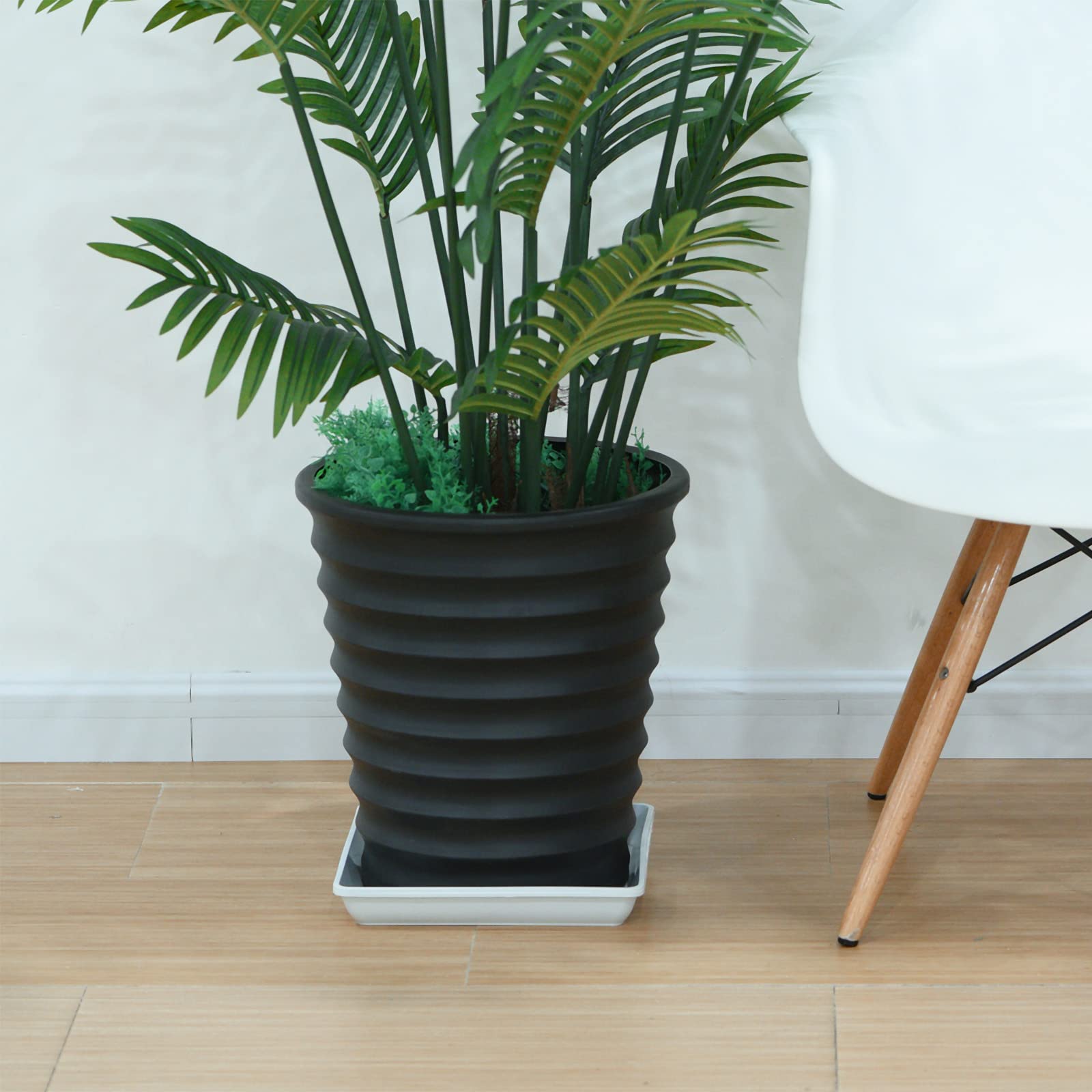 BESTonZON 4 Pezzi di Plastica Sottovaso Rettangolare Vassoio per Piante