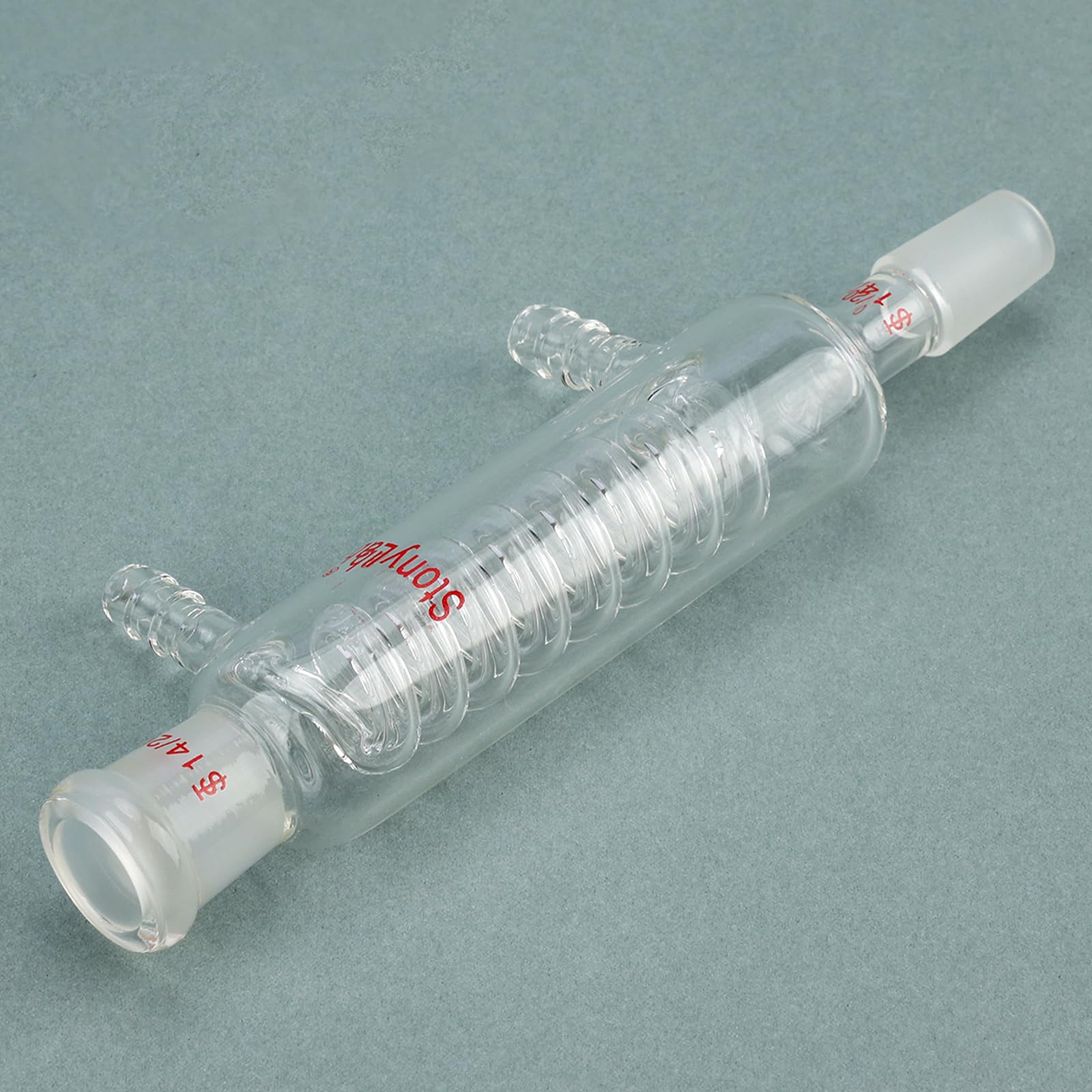 stonylab Condensador Graham, Camino de Enfriamiento Pequeño de 100 mm, Conexión 14/20, Vidrio de Laboratorio para Procesos de Condensación y Reflujo de Microscala Precisa