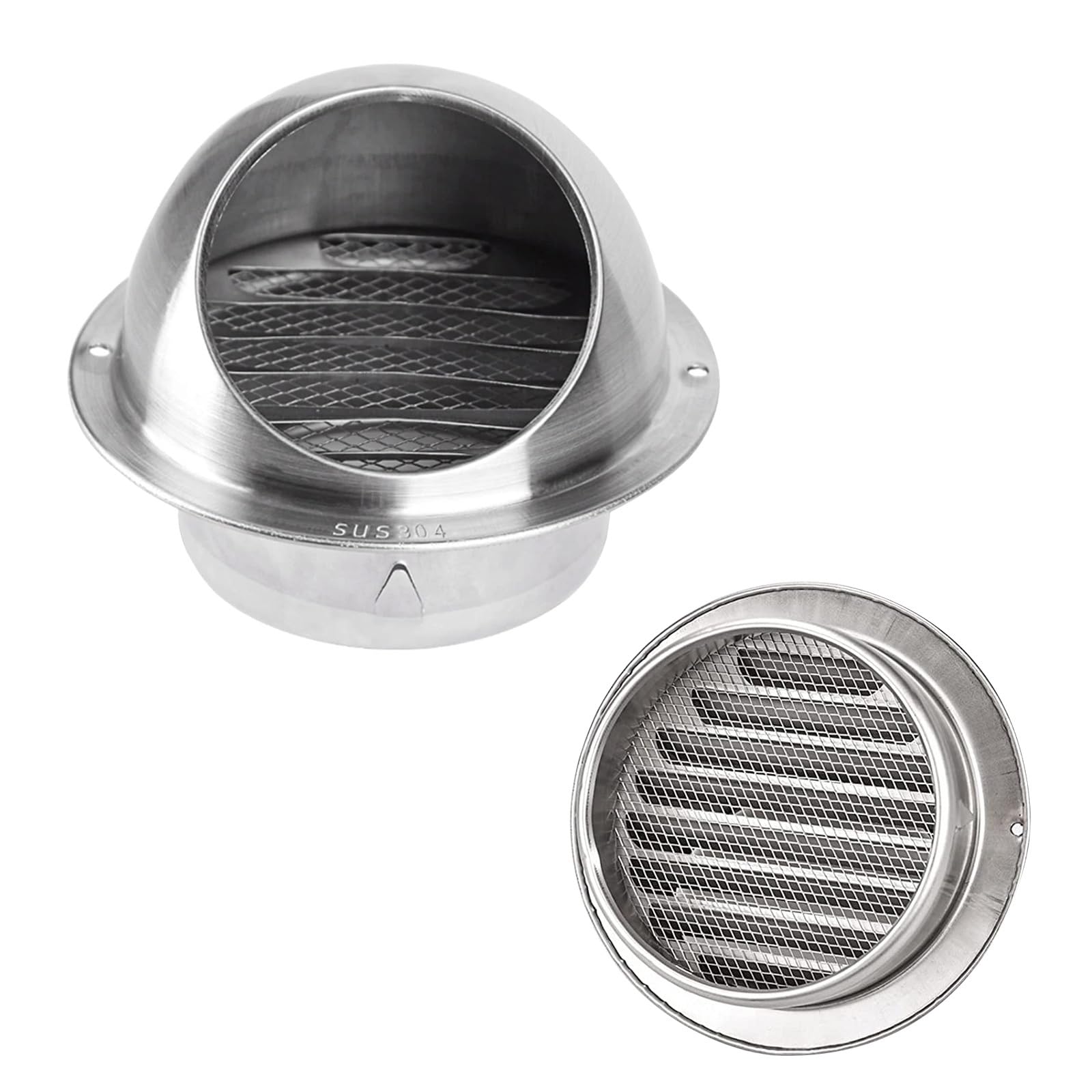 Amazon.com - Round Stainless Steel Outdoor Dryer Vent -  Household/Industrial Use Wall Vent Cover - Exhaust Grille Ventilation Outlet  Hood External Extractor, With Mesh Screen Prevents Blockage, Weatherproof