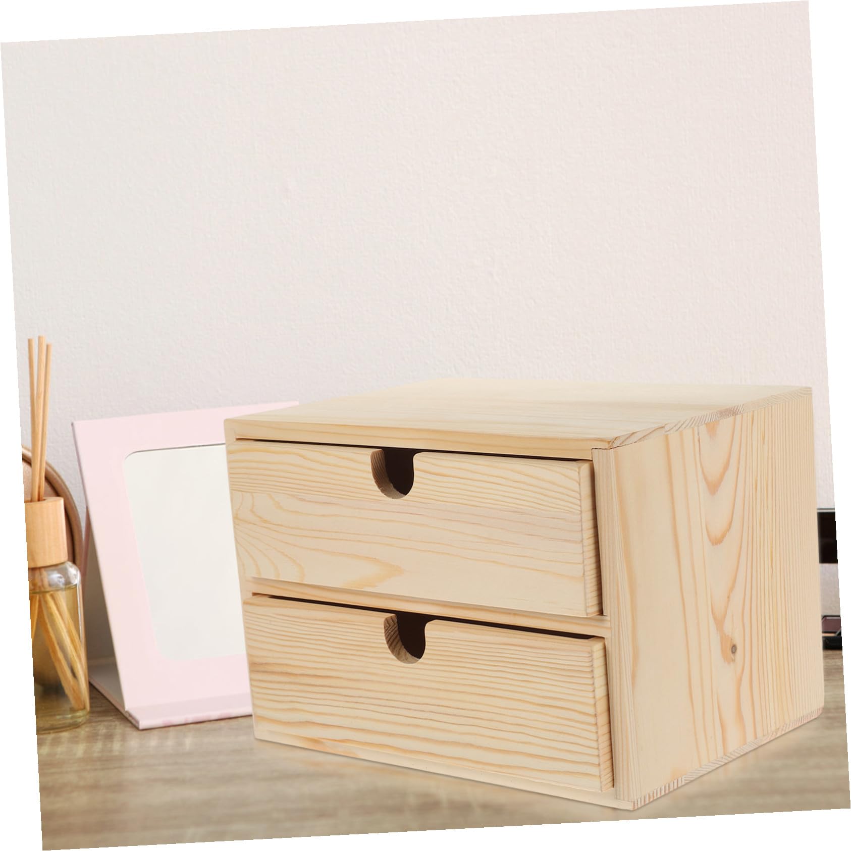 Toyvian Organizer da Tavolo in Legno con Cassetti Multistrato Scatola Portaoggetti per Gioielli e Accessori Contenitore da Scrivania Sostenibile e Versatile per Casa e Ufficio