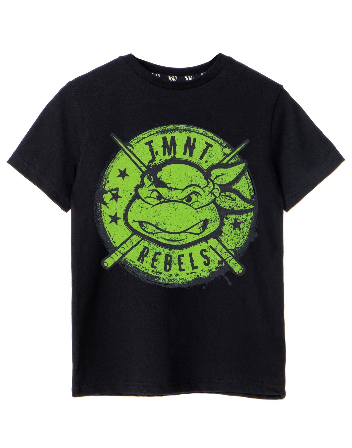 Teenage Mutant Ninja Turtles Boys Black Short-Sleeved T-Shirt | Join The Turtle Rebels - A Shell-Tastic Tee for Little Fans | Get Ready to Shell-ebrate Some Ninja Fun - 9-10 Years