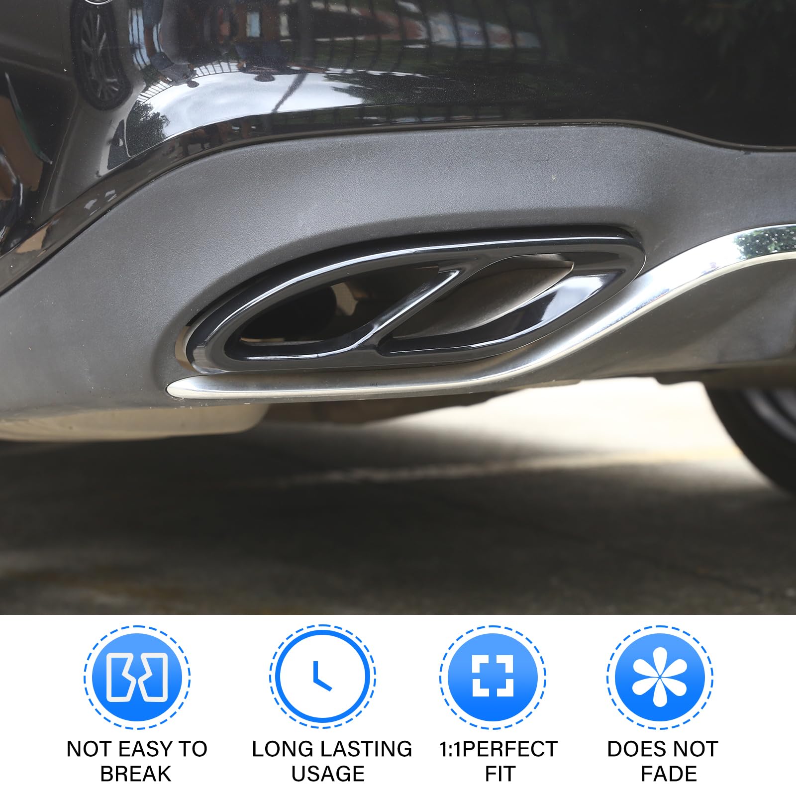 Stalowa osłona rury wydechowej do Mercedes A B C E GLC W205 W213 W246 W247 W177 X253 (połysk czarny)