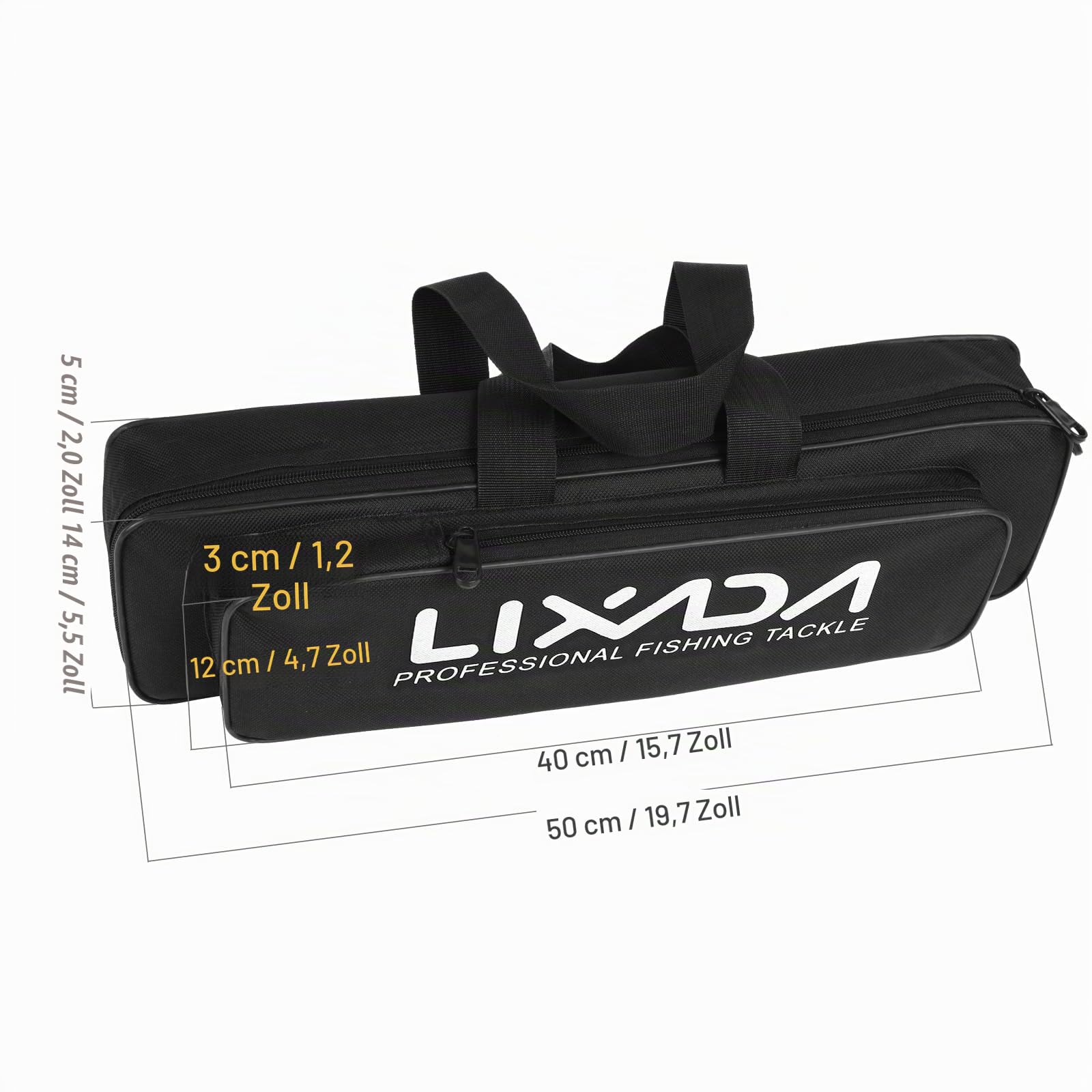 Lixada 2-teiliges Angelruten- und Rollen-Set, Teleskop-Angelrute aus Kohlefaser mit Spinnrollen-Set, Tragetasche, Koffer, Salzwasser/Süßwasser, Reise-Angelköder, Jighaken, komplettes Set