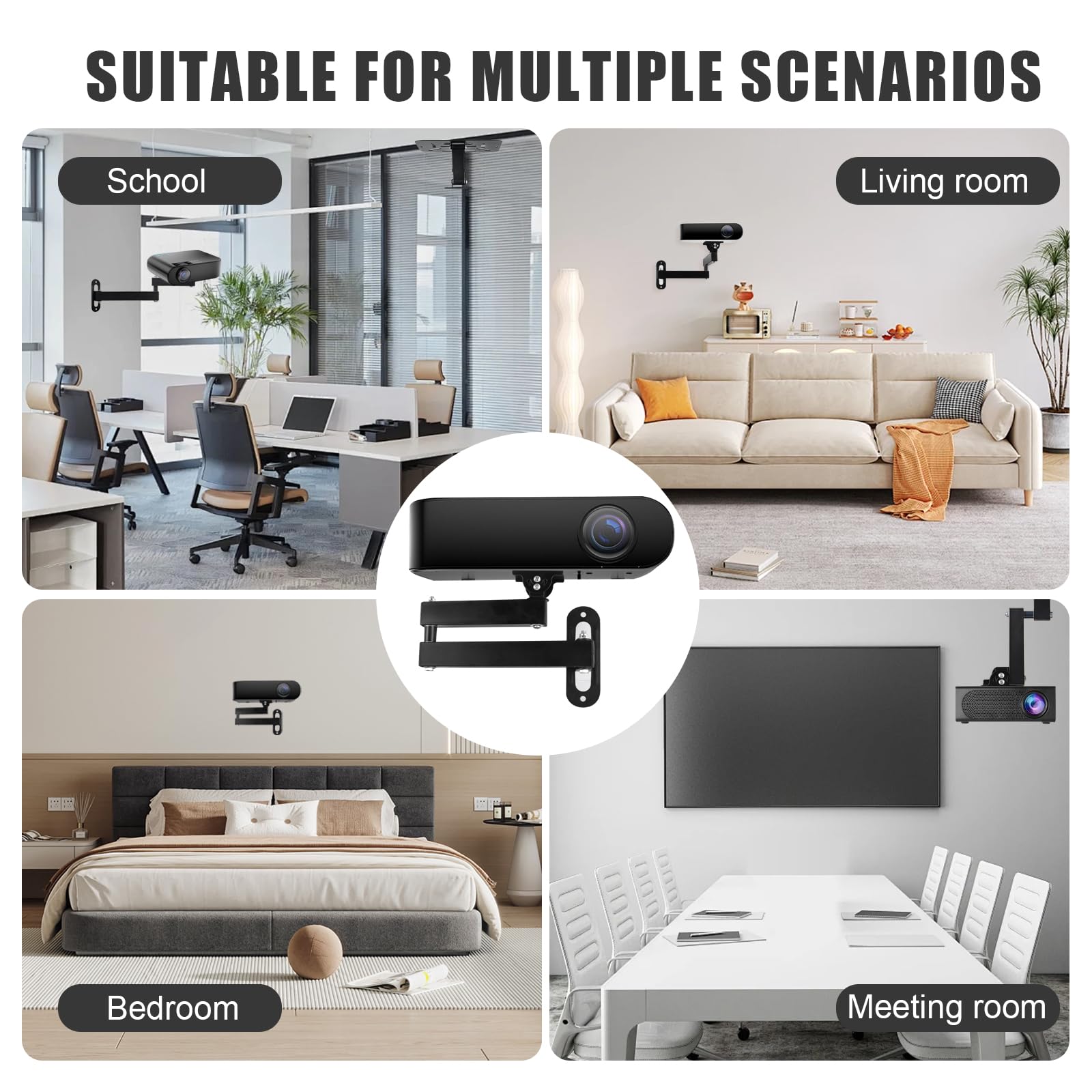 Support Videoprojecteur sur Pied, Support Retroprojecteur, Pied Videoprojecteur, Compatible avec les Projecteurs Dotés d'un Connecteur à Vis de 1/4 De Pouce
