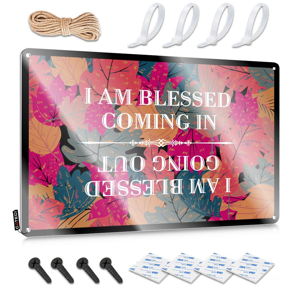 MWFKKADDB Metal Signs For Home Bar I Am Blessed Coming In And Going Out Tin Sign Funnymetal Sign Bedroom Door Sign(20X30CM)