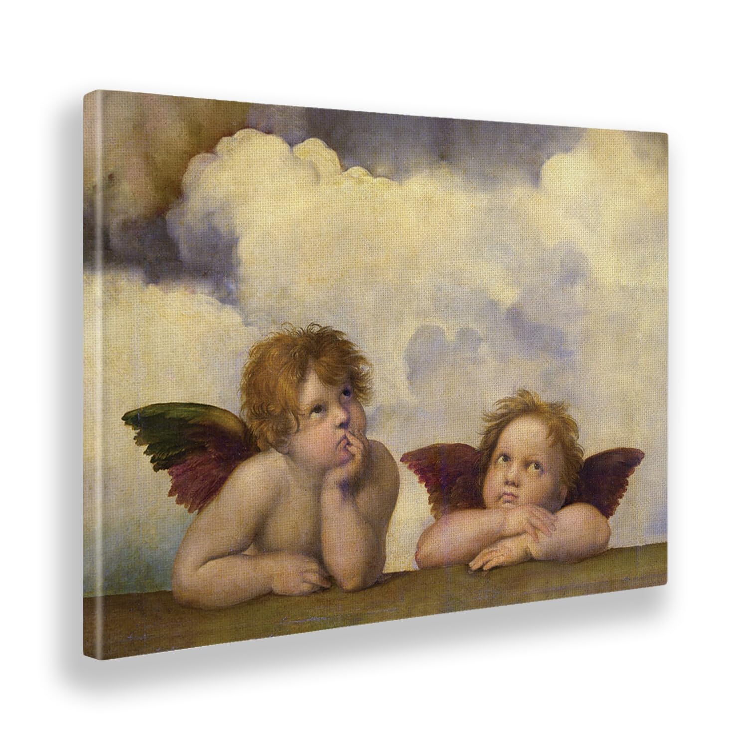 Giallobus - Gemälde - Raffaello Sanzio - Kleine Engel - Leinwand - 140x100 - Bereit zum Aufhängen - Moderne Gemälde für zu Hause