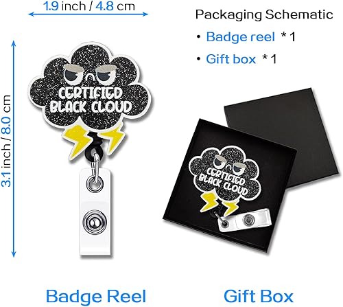 Miniatura 8 de YAZMEEN Carrete retráctil para enfermera con clip de cocodrilo, portatarjetas de identificación educadas para farmacéuticos, botella de medicina