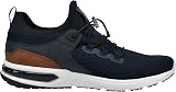 bugatti Men's Sporty sneaker with memory foam in a sporty design, elastic laces, breathable, Dark Blue, 8 UK - 5