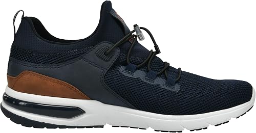 bugatti Men's Sporty sneaker with memory foam in a sporty design, elastic laces, breathable, Dark Blue, 8 UK - 5