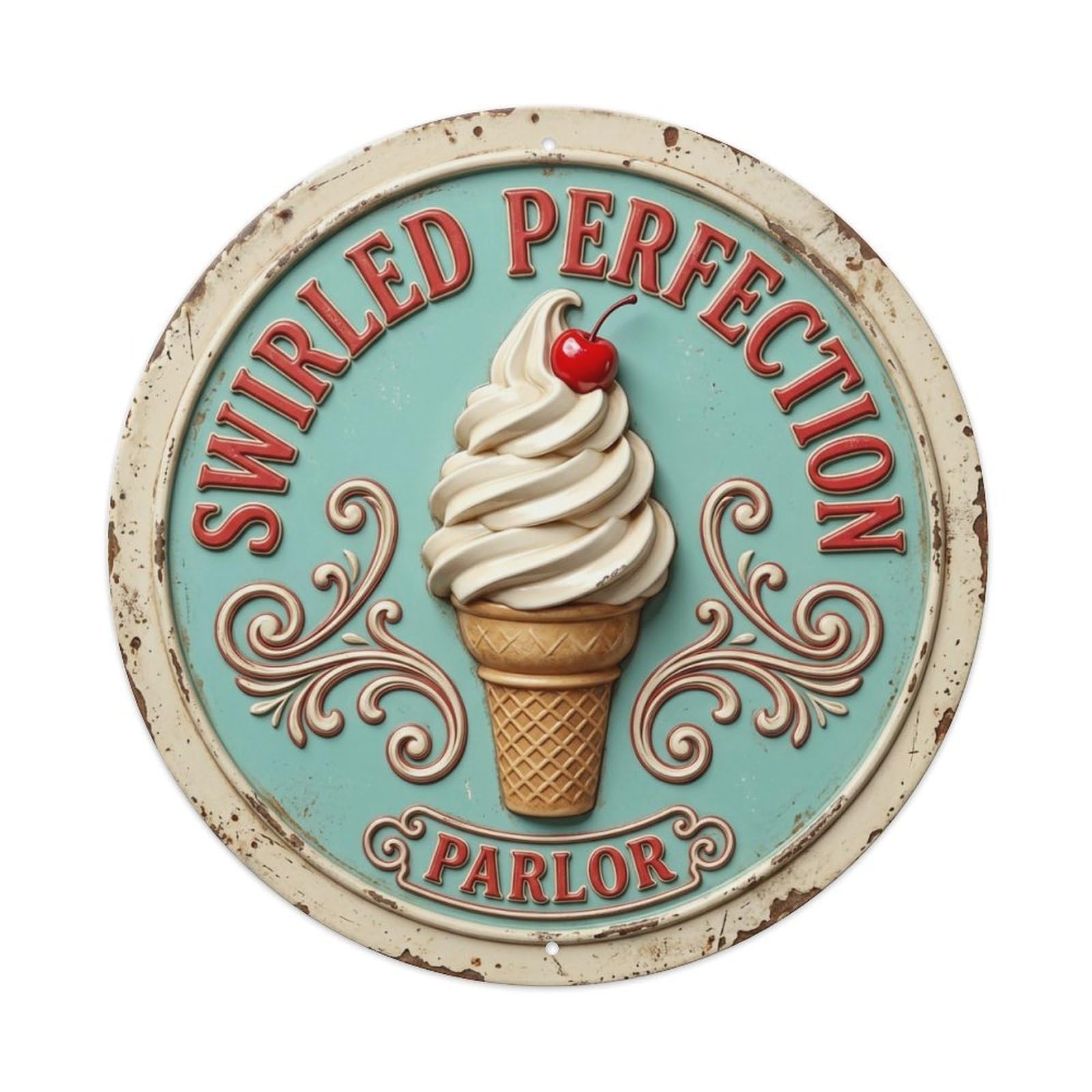 Swirled Perfection Parlor Retro Metal Tin Sign