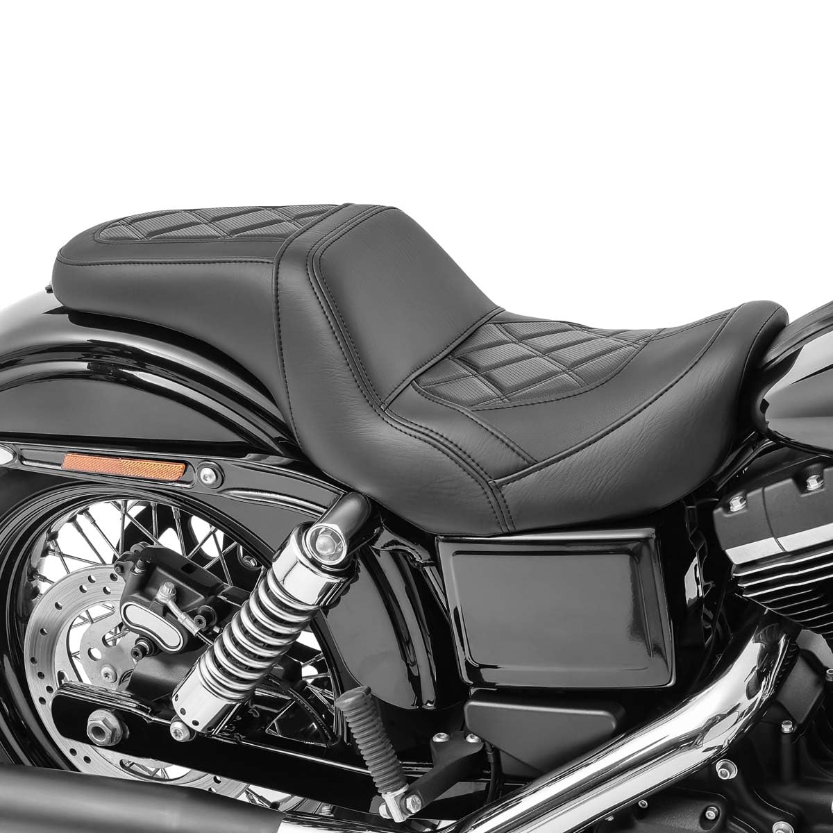 Selle Biplace Compatible avec Harley Davidson Dyna Street Bob 06-17 SF6 Noir