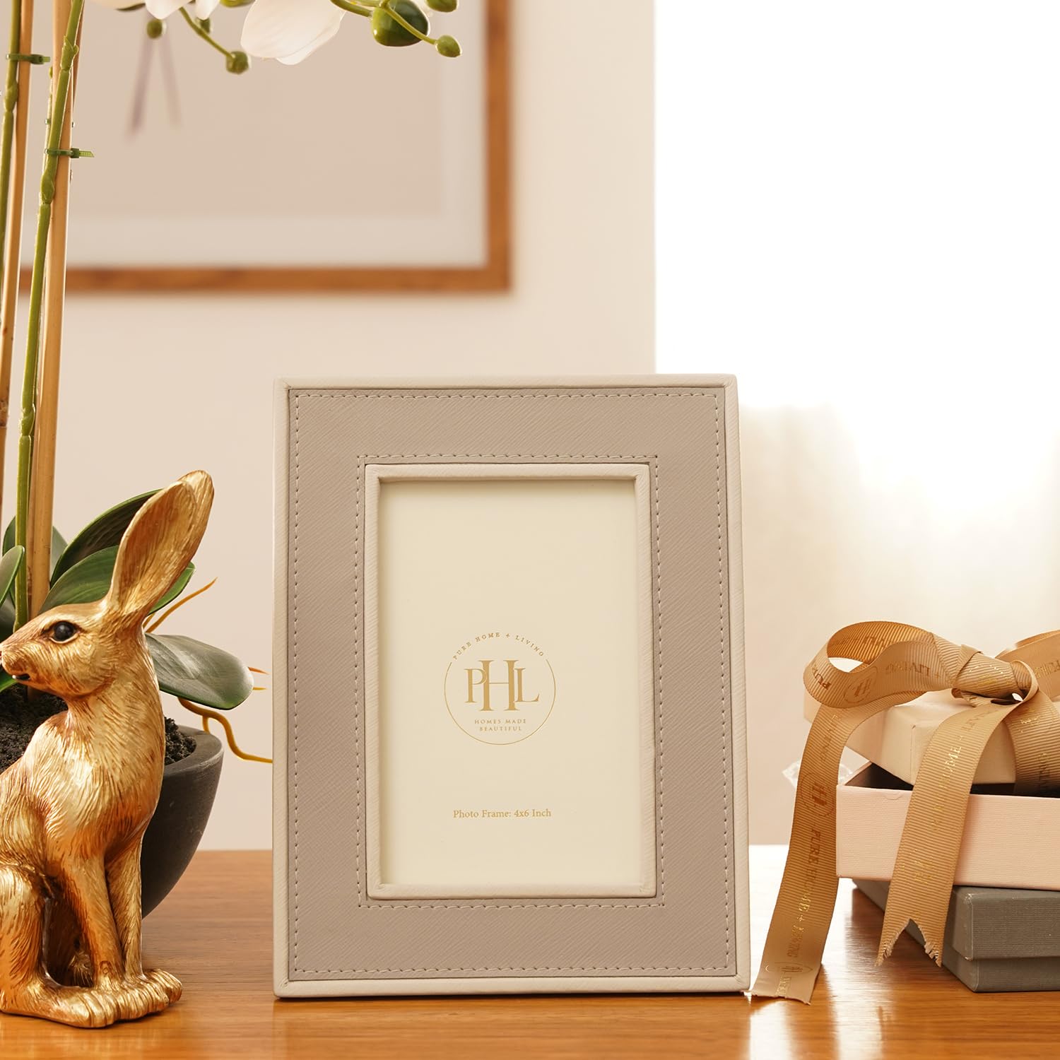 PURE HOME + LIVING Beige Faux Leather Photo Frame - SmallIdeal Gift for Birthdays, Anniversaries, Friendship Day, Children’s Day, Weddings, Parties, Office Events, (Pack of 1) 4X6 inches-image-29