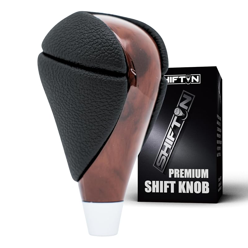 Manopla de câmbio SHIFTIN para Lexus ES, GS, IS, LS, RX, SC e LX, couro preto com acabamento Walnut Wood