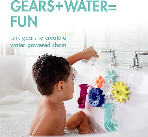 Miniatura 2 de Boon Cogs - Juguetes de baño para bebés, juguetes sensoriales para bañera con temática de engranajes giratorios para tina, juguetes de succión para