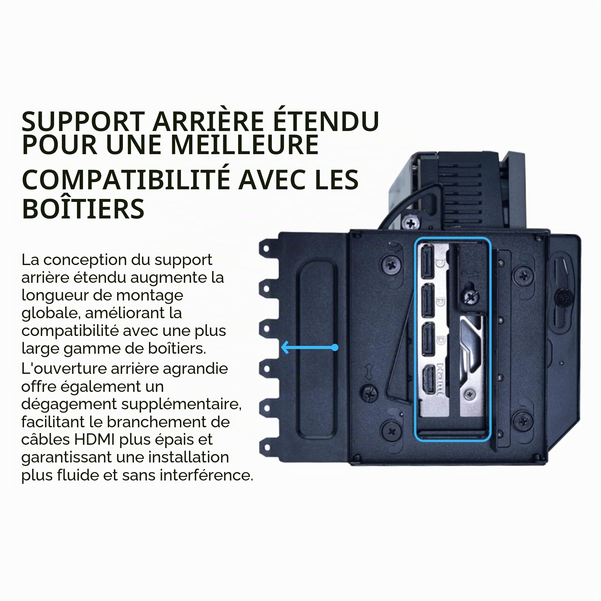 Lian Li ATX VG4v4 Boîtier PC 4 emplacements pour GPU Vertical – Câble élévateur PCI-E 5,0 x 16–200 mm, Compatible PCIe 3.0/4.0, Position réglable, s'adapte à la Plupart des boîtiers PC (VG4v4 Noir)