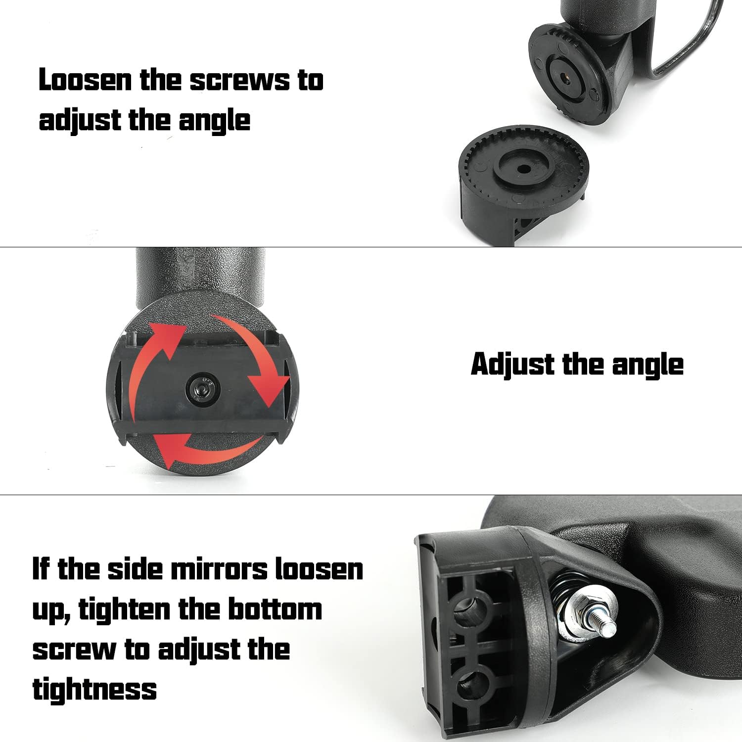 Ranger Sideview Mirrors - UTV Mirror for Polaris Ranger 570 900 XP 1000 2015-2025 General 1000, and Can Am Defender Maverick Trail UFORCE 600 1000 (Not Fit Full Door), Side by Side Mirrors