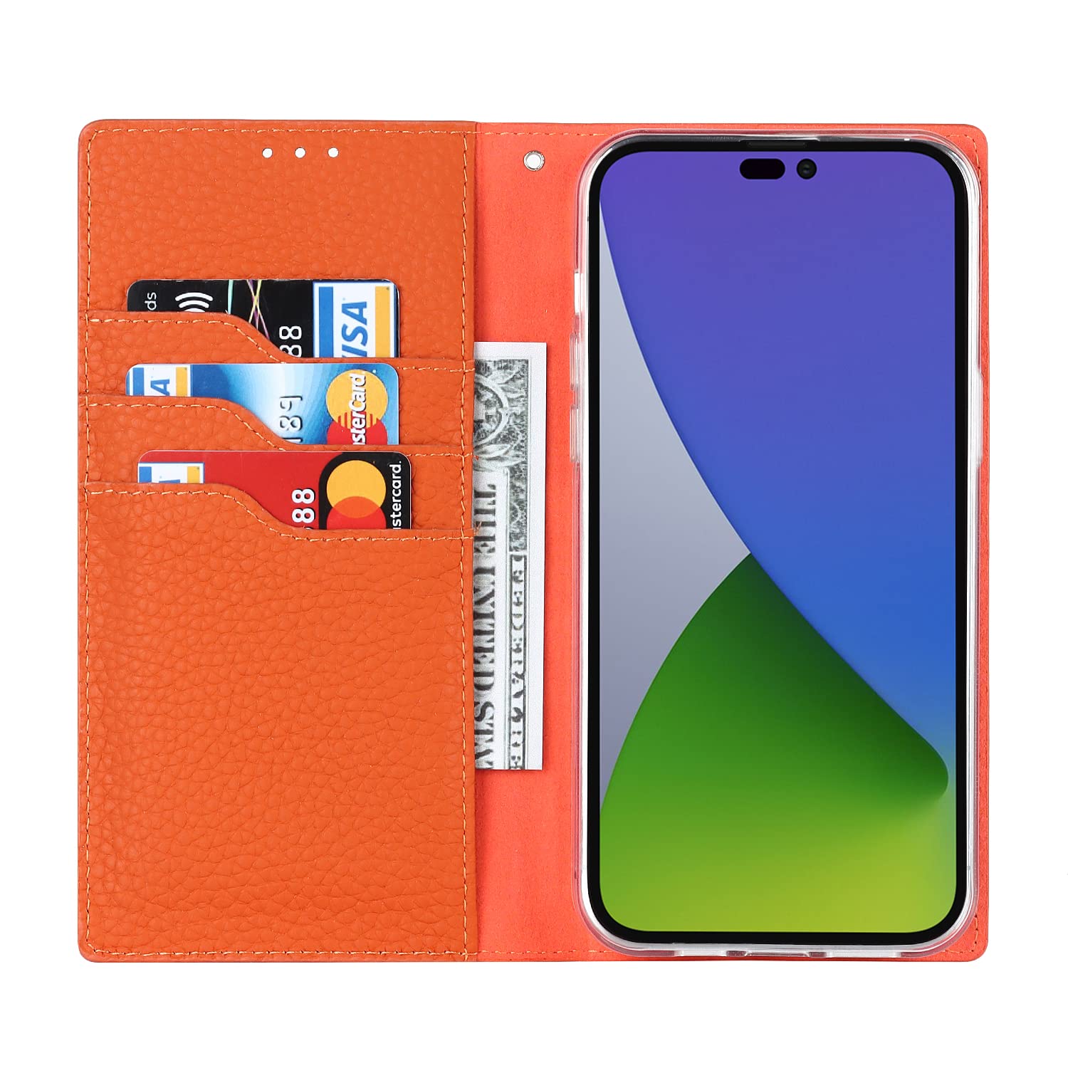 Cavor Wallet Case For IPhone 15 6.1" Leather Case 2 In 1 Agnetic Detachable Flip Cover Support