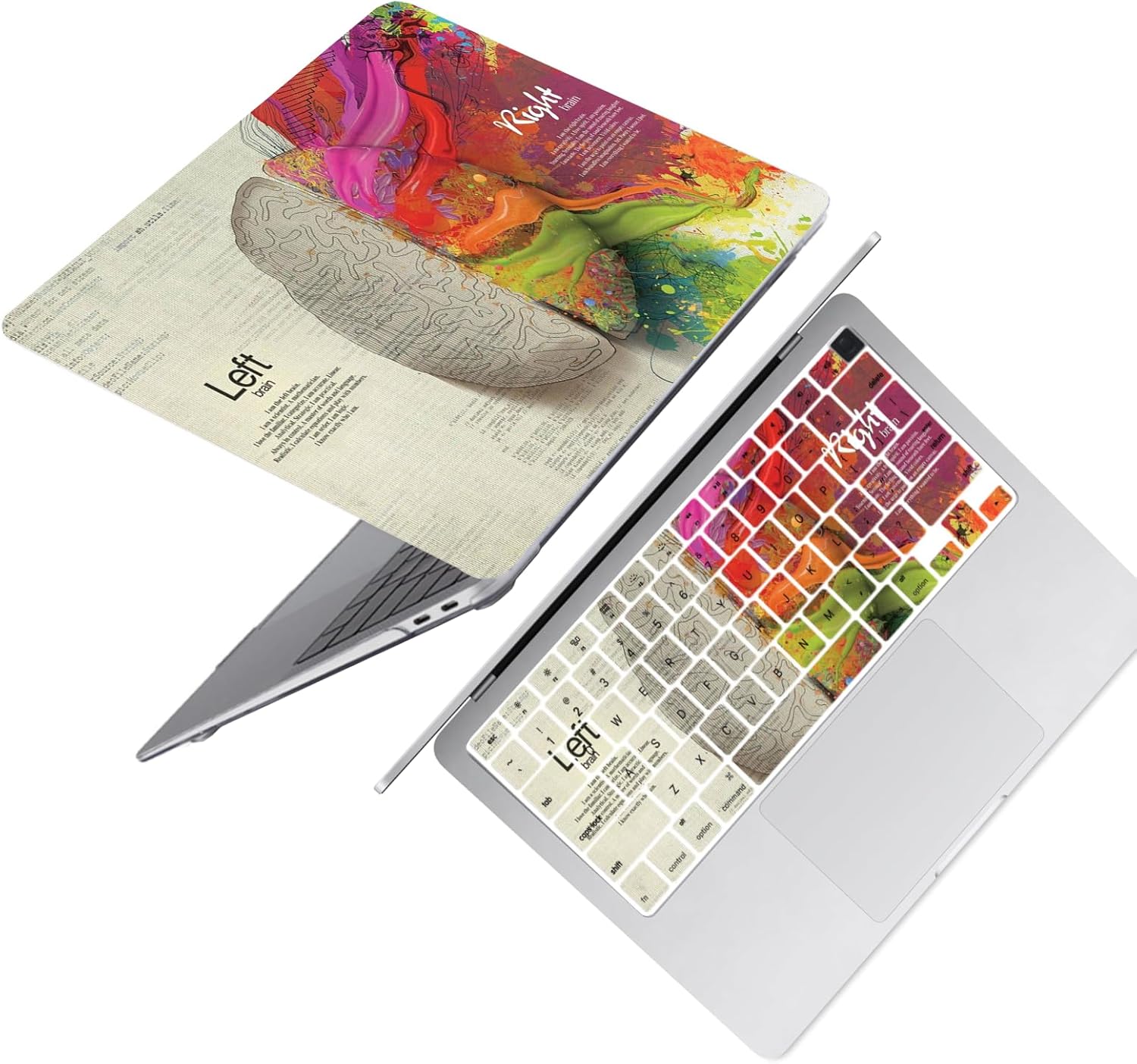 Laptop Shell Compatible with MacBook Air 13 Inch Case M4 M3 M2 2025 2024 2023 2022 New Version A3240 A3113 A2681,Air 13.6 Slim Protective Cover & Keyboard Cover,Left & Right Brain