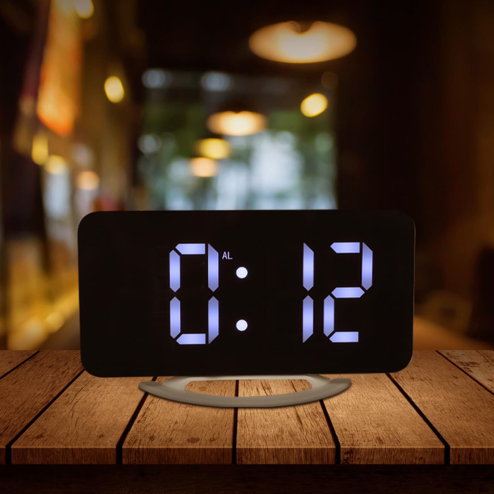POPETPOP Despertador Digital y Espejo RGB, con Vibración Pantalla Grande