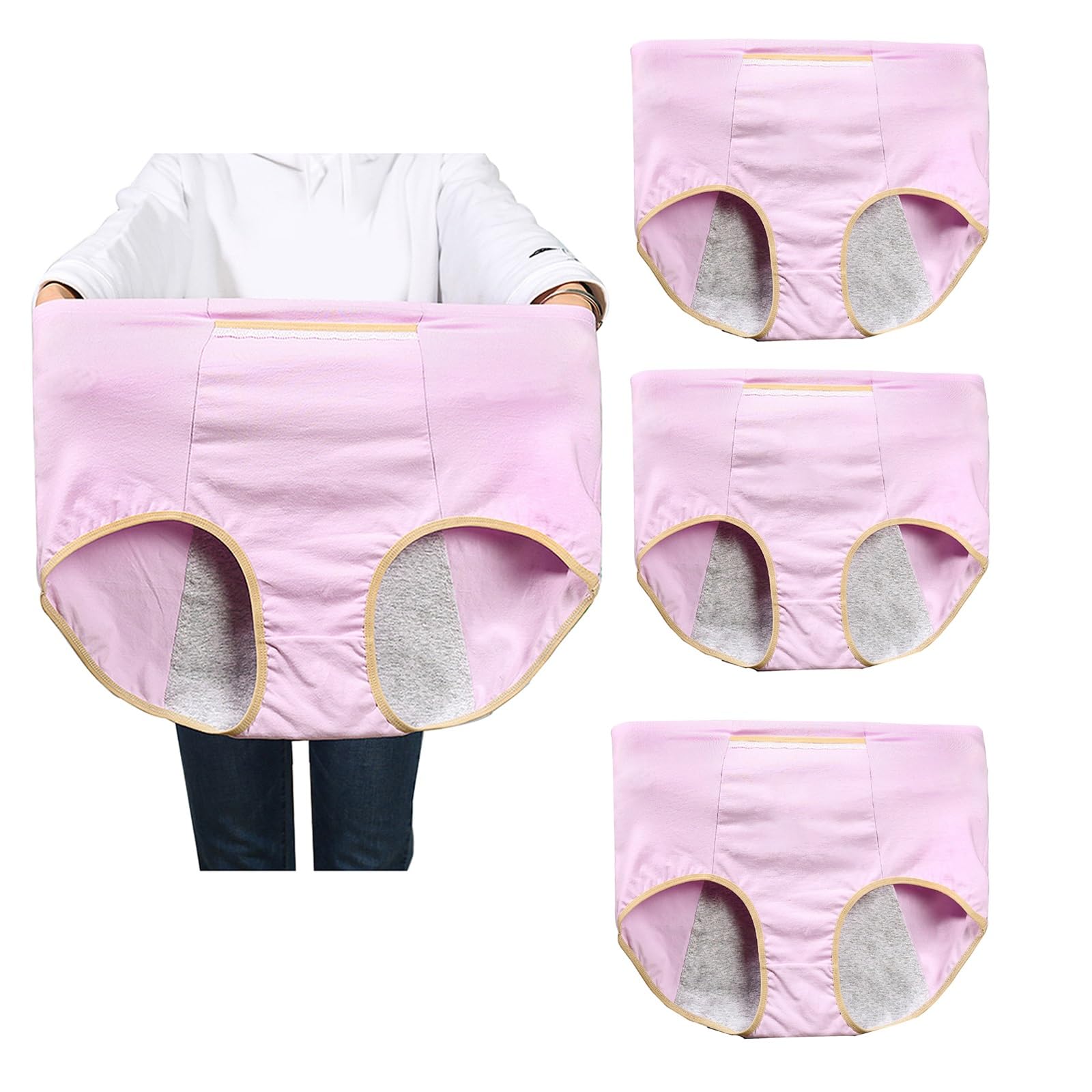 LaseVe Pack 2/3 Ropa Interior Mujer Tallas Grandes Calzoncillos Bolsillo Oculto Braguitas Elástico Señoras Suave Calzoncillos