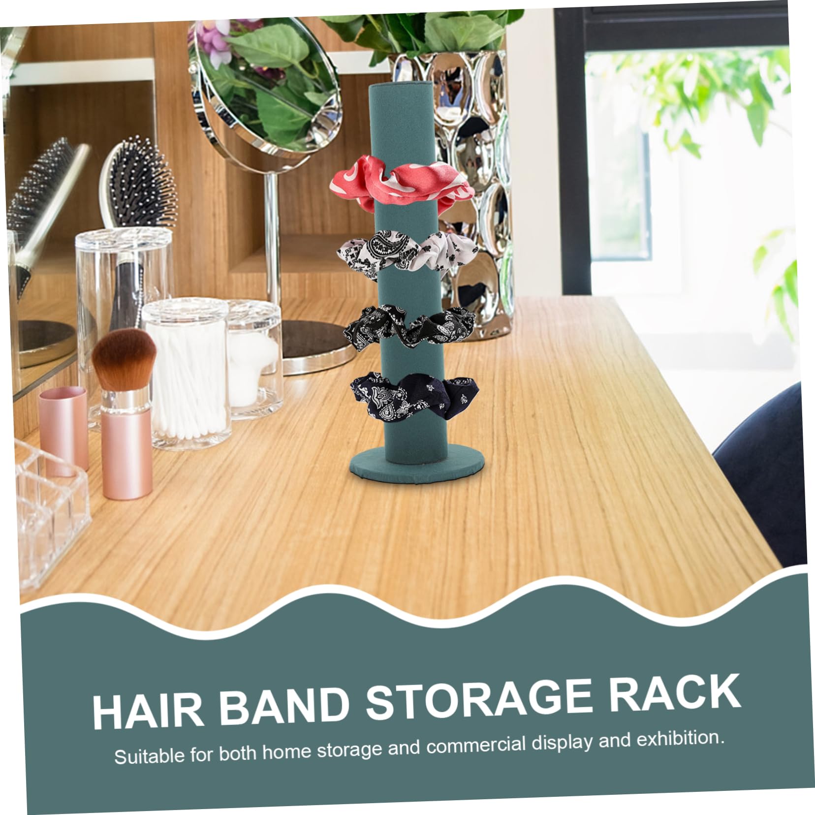 Cabilock 4 Stück Haarband Organizer aus Samt Vertikaler Display Ständer für Haargummis und Schmuck zur Aufbewahrung von Armbändern Uhren und Haaraccessoires Dunklem Grün