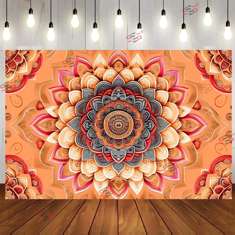 S2S Face Flower Backdrop Cloth for Pooja Decoration Traditional, Background Decoration Cloth | Curtain Cloth for All Festival, Functions & Ceremonies - (5 x 8 Feet) (FACE Flower)