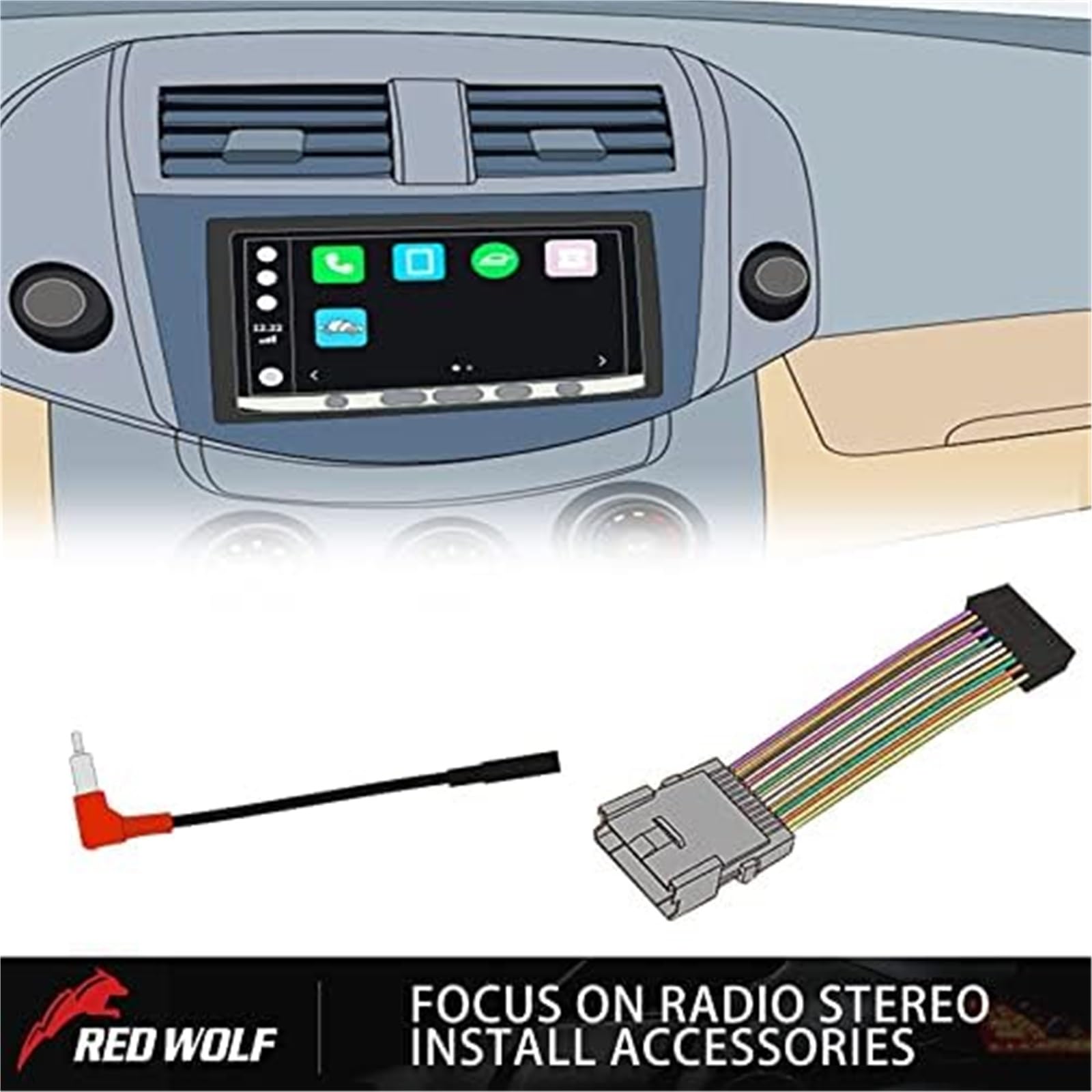 Reemplazo con, Ford, for F-150, F250, for Lincoln, for Mercury, 2003-2013 Arnés de cables for radio estéreo Unidad principal Adaptador de video RCA Conector de entrada de alimentación de ampli