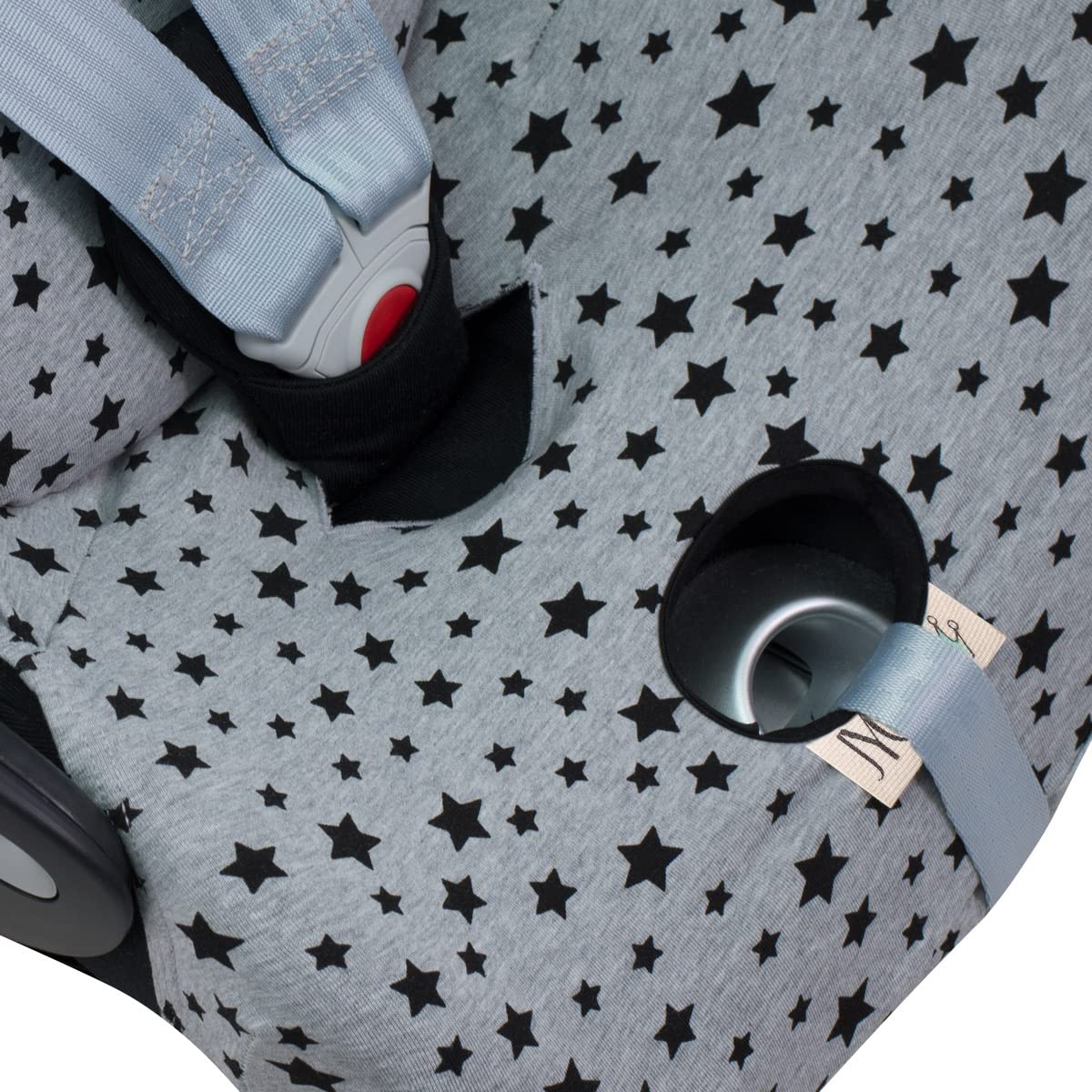 JYOKO KIDS Fodera per seggiolino auto in cotone compatibile con Cybex Aton Cloud-Q-M-2-4-5 (CLOUD Q-M, Black Star)