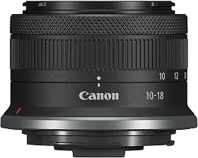 Canon RF-S10-18 mm F4.5-6.3 é uma lente de zoom ultra grande angular STM, sem espelho, redução de trepidação 4.0, ótima para vlogging e selfies, compacta e leve, para vídeo, viagens, paisagens e