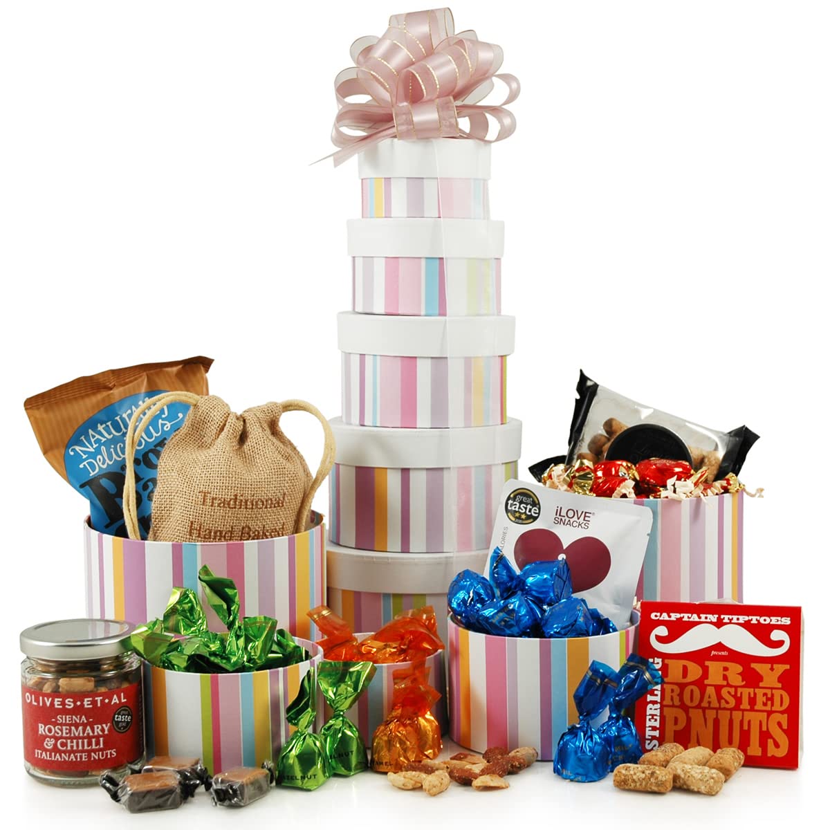 Hampergifts Sweet & Savoury Gift Tower Food & Snacks Hamper Presented