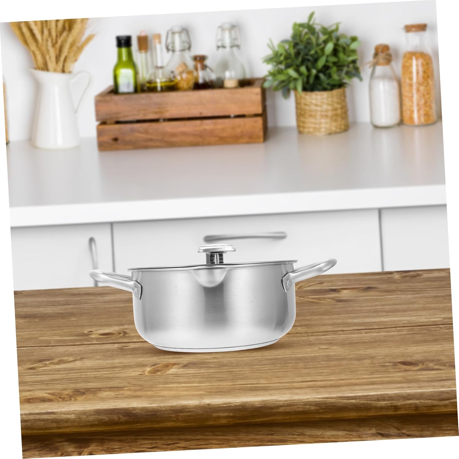 Zerodeko 1pc Stainless Steel Deep Fryer Temperature Control Compact Non-stick Frying Pan for Induction Cookers for Home Cooking and Housewarming