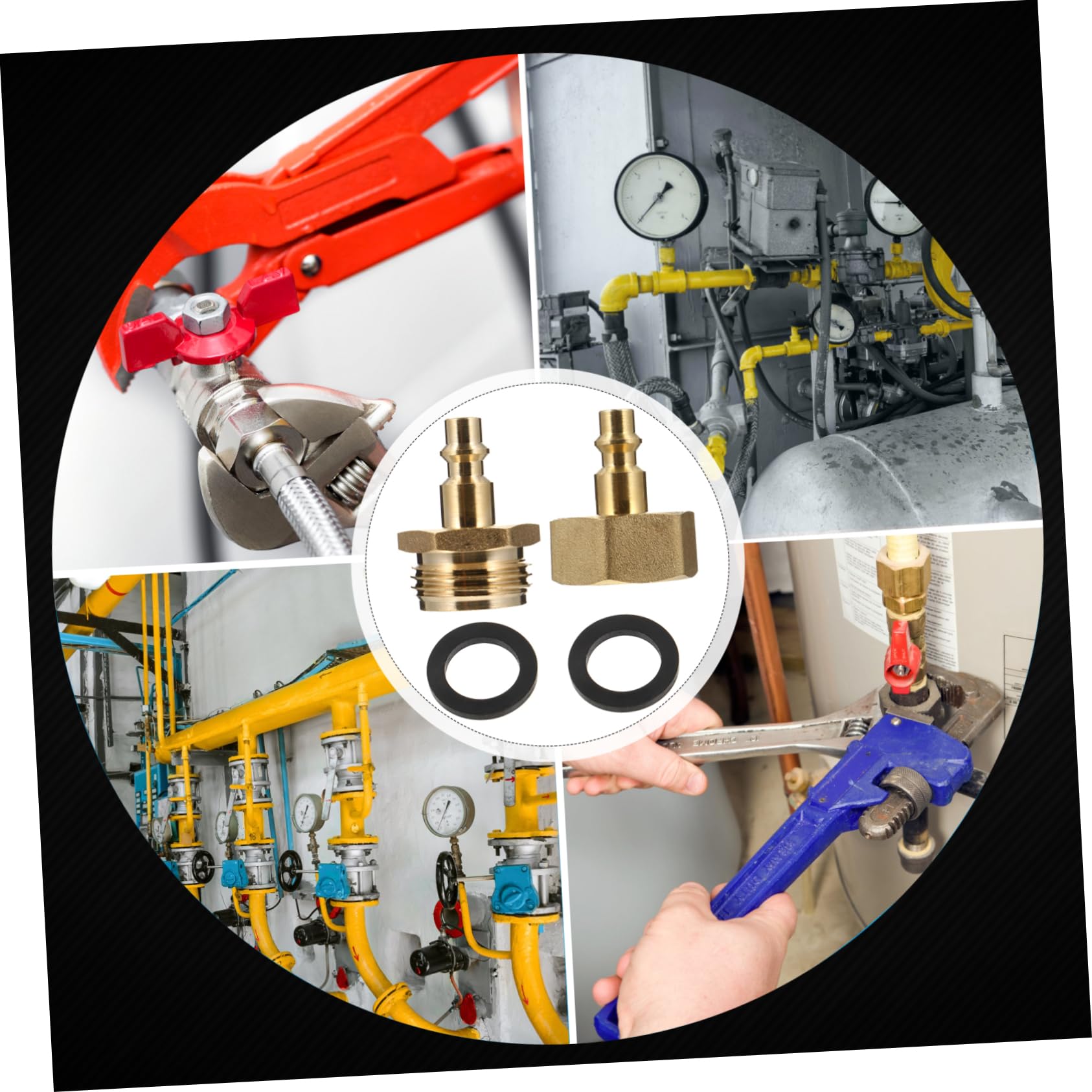 Adaptadores de grifo flexibles de rosca de hierro macho, juego de accesorios de conector de manguera, conectores de línea de aire, conectores rápidos, acoplador de aire y juego de enchufe, conector de