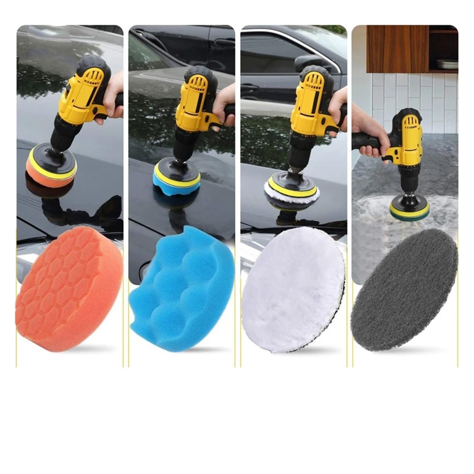 Compatible con el juego de accesorios de cepillo for taladro eléctrico UNTIOR, cepillo for fregar a presión, pulidor de automóviles, kit de limpieza de cocina y baño, herramientas de limpieza de inodo