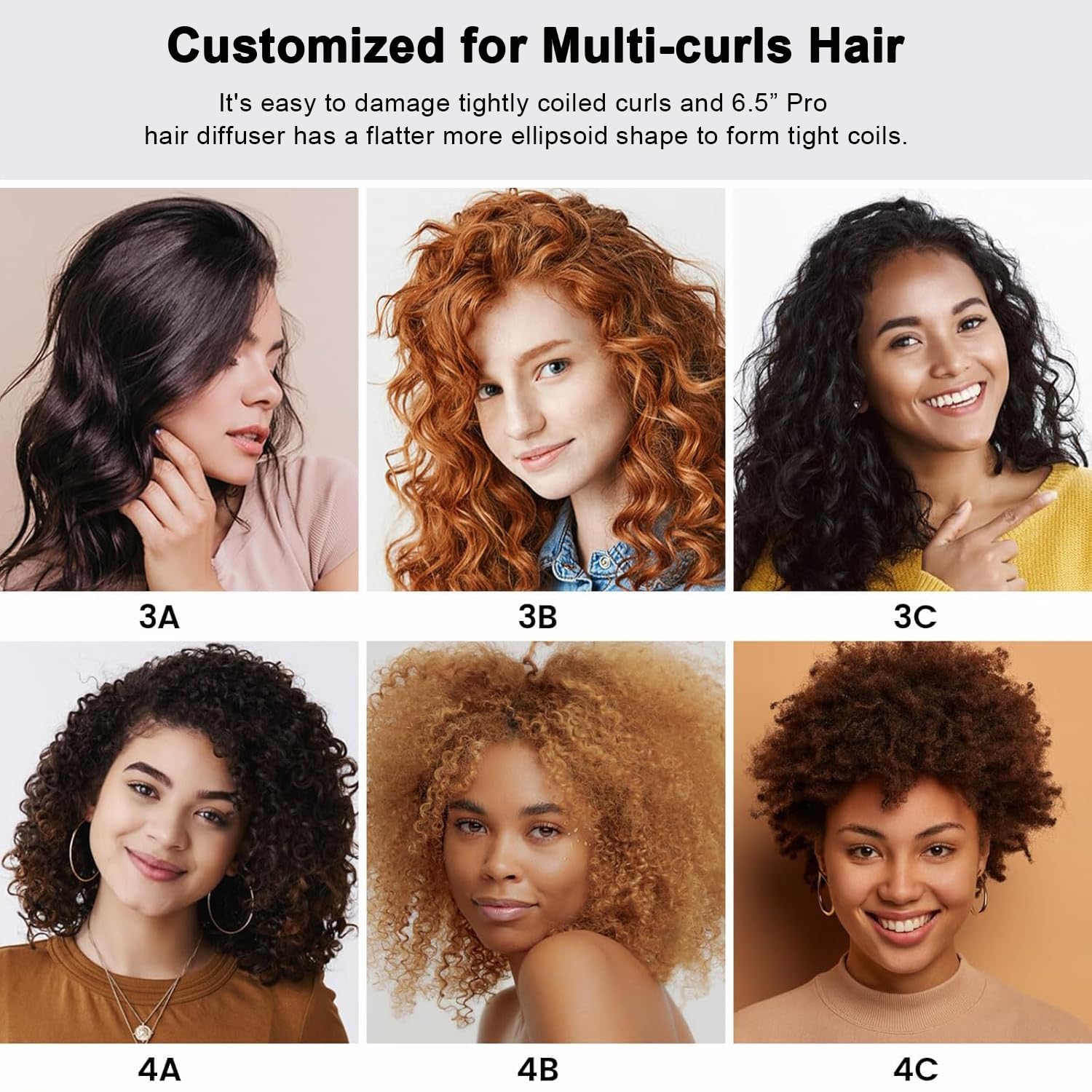 Difusor grande de 6.7 pulgadas para Airwrap i.d. Styler, HS01 HS05 HS08, secado rápido, rizos y volumen sin encrespamiento, para cabello grueso/rizado, seguro para el calor, accesorio difusor de pelo