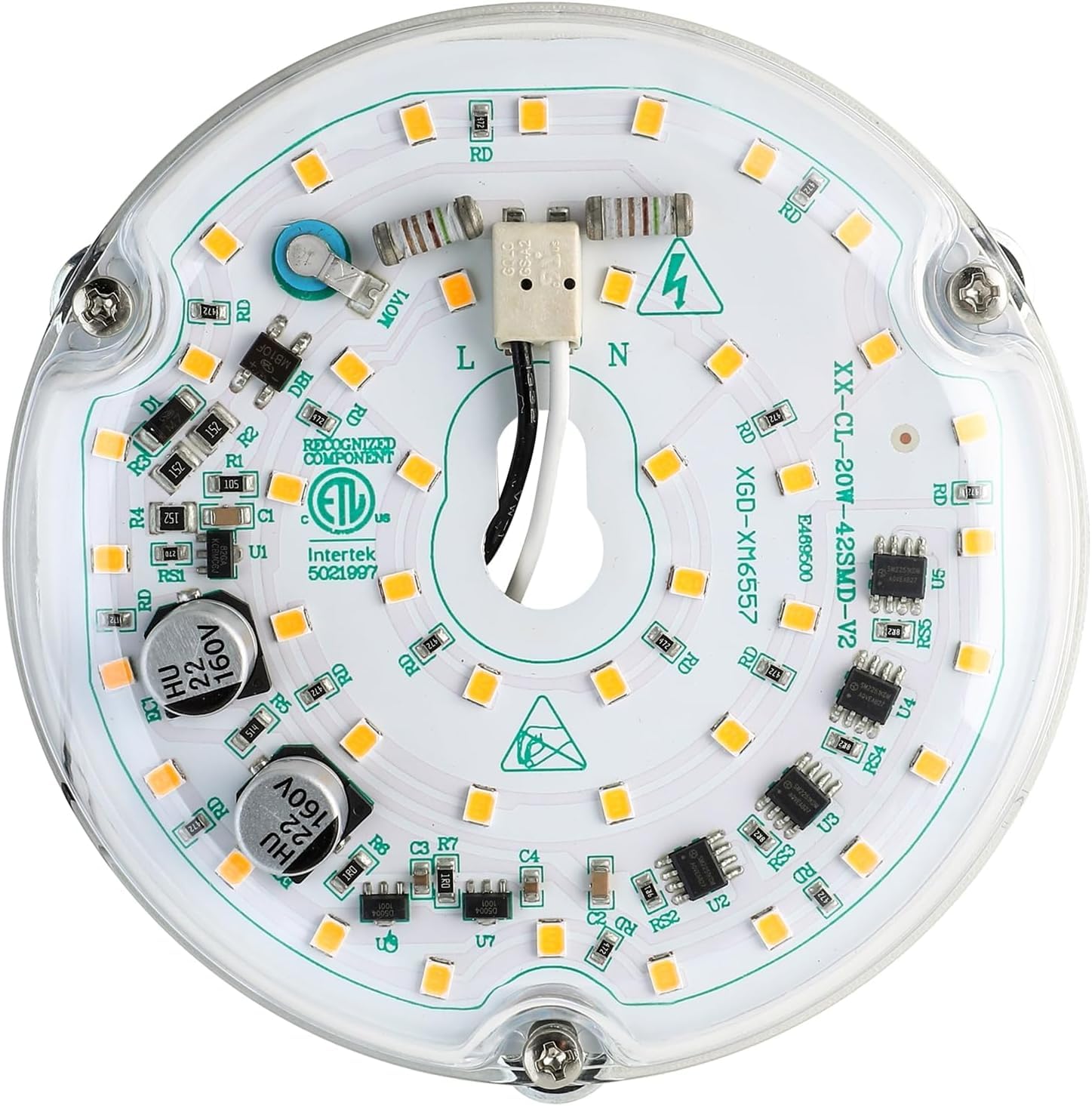 HAOLEDI 4 Inch LED Ceiling Fan Light Retrofit Kit - 18W 2200LM 5000K White, Easy Installation With Magnets - View #6