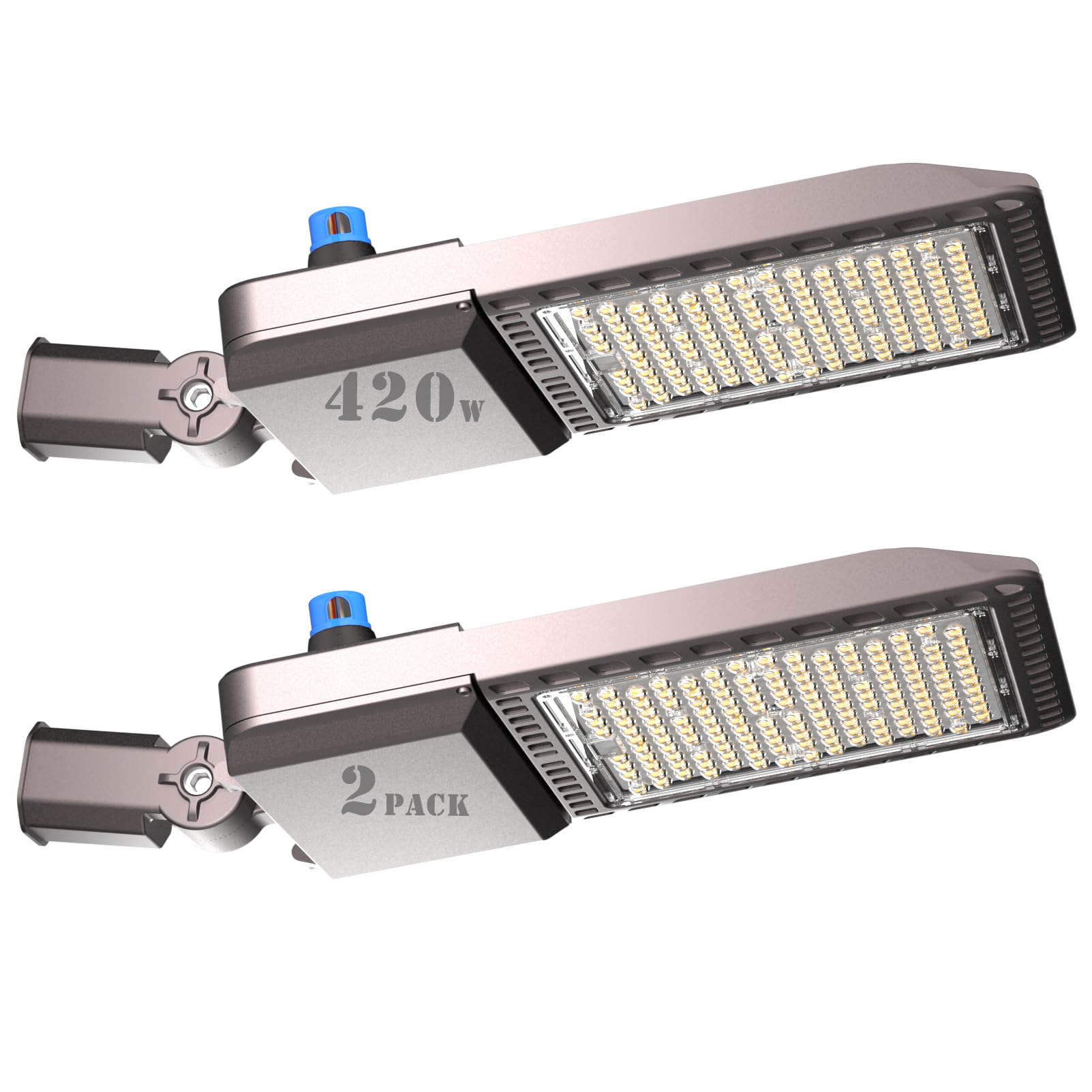 Photo 1 of 2Pack 420W LED Parking Lot Lighting 60000LM 5000K LED Pole Lights Outdoor with Slipfitter Mount, Dusk to Dawn LED Street Lights Energy Saving 3500KW*2/5Yrs(5Hrs/D)-???? ???????? SlipFitter Mount 420W || 2Pack