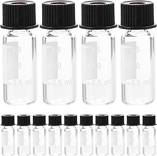 iplusmile Clear Glass Autosampler Vials Screw Cap Lab Sample Vials 8-425 Liquid Sampling Vials Sampling Vial with Black Screw Cap (2ml,100pcs)