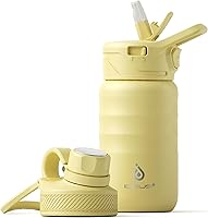 Vista 65 de Botella de agua aislada Ideus 12oz, botella de agua aislada de acero inoxidable para la escuela, botellas aisladas con popotes a prueba de fugas