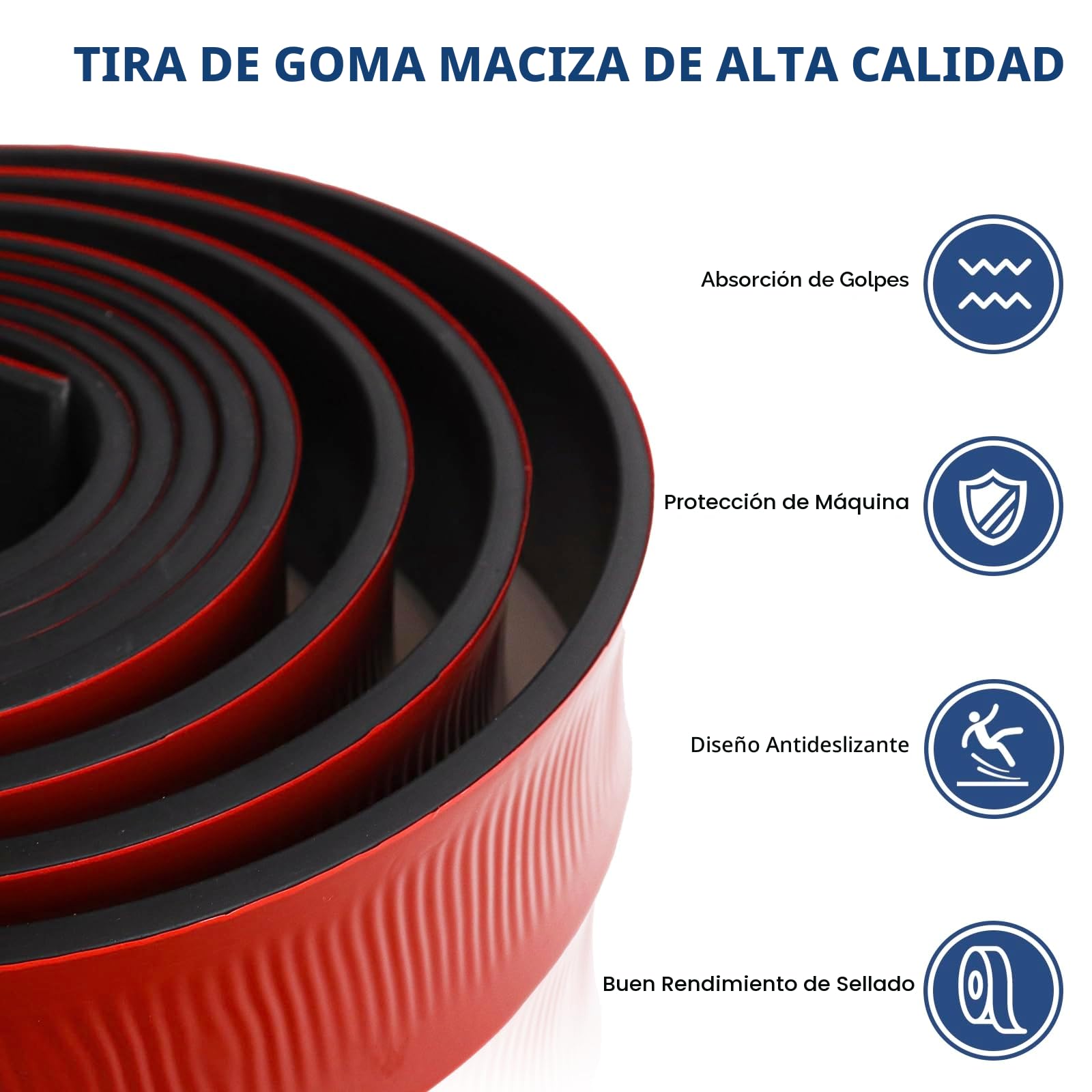 Plancha Goma Adhesiva Rollo de Caucho Neopreno 25mm x 1.5mm x 3m Antivibración Antideslizante