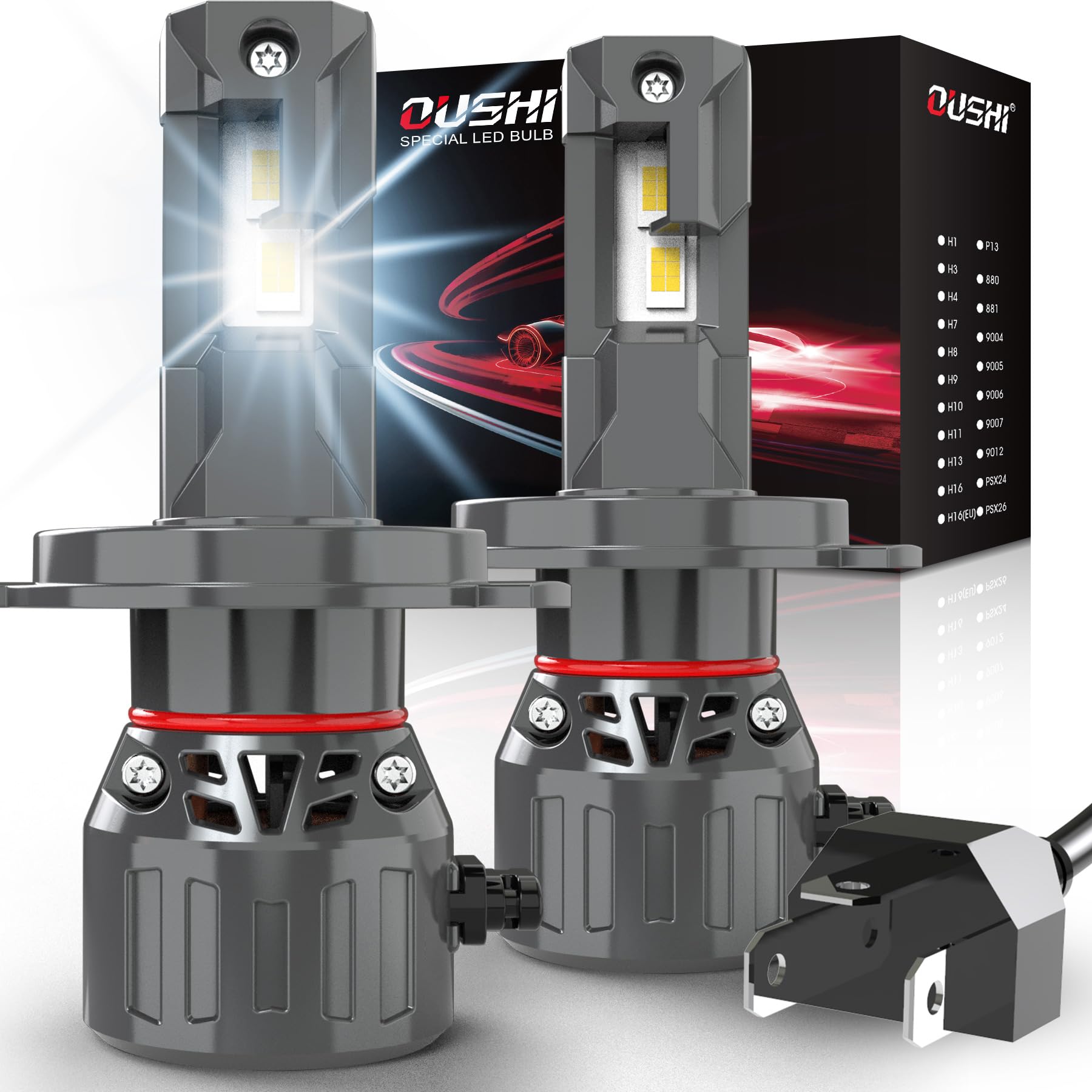OUSHI Ampoules de phare LED H4