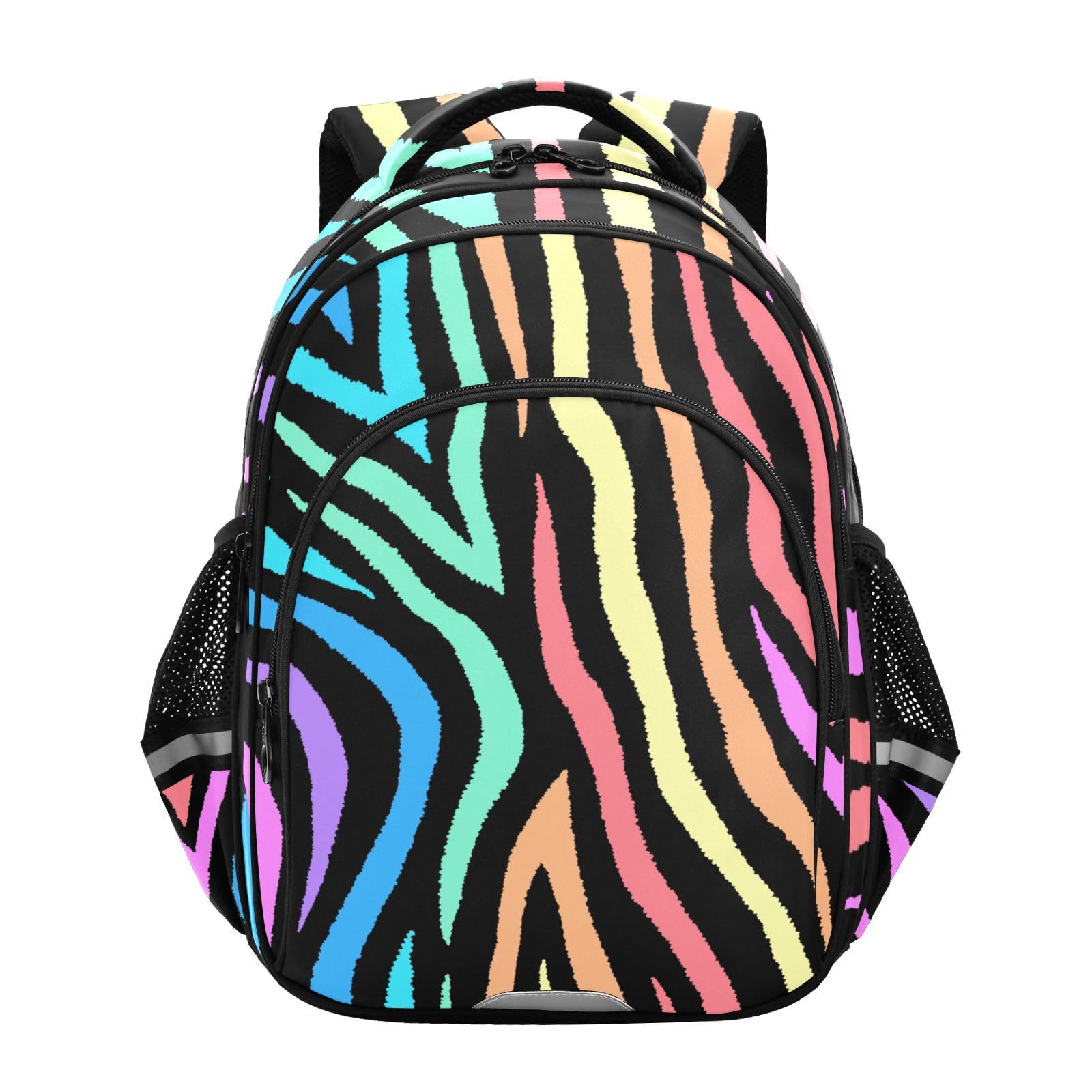 Sac à dos à rayures zébrées colorées pour filles et garçons - 8